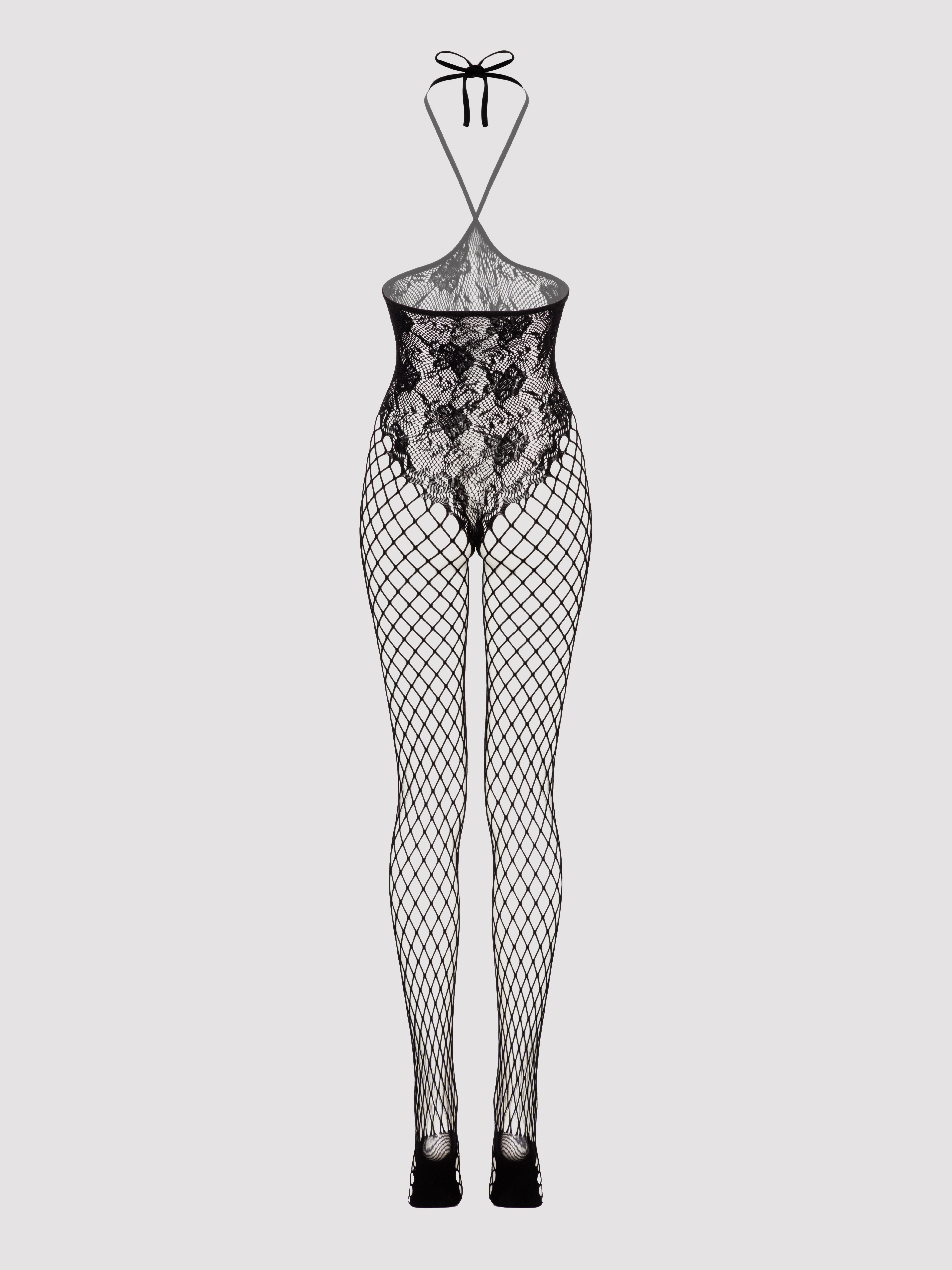 Lovehoney Treasure Chest Fishnet Crotchless Bodystocking, Black, hi-res