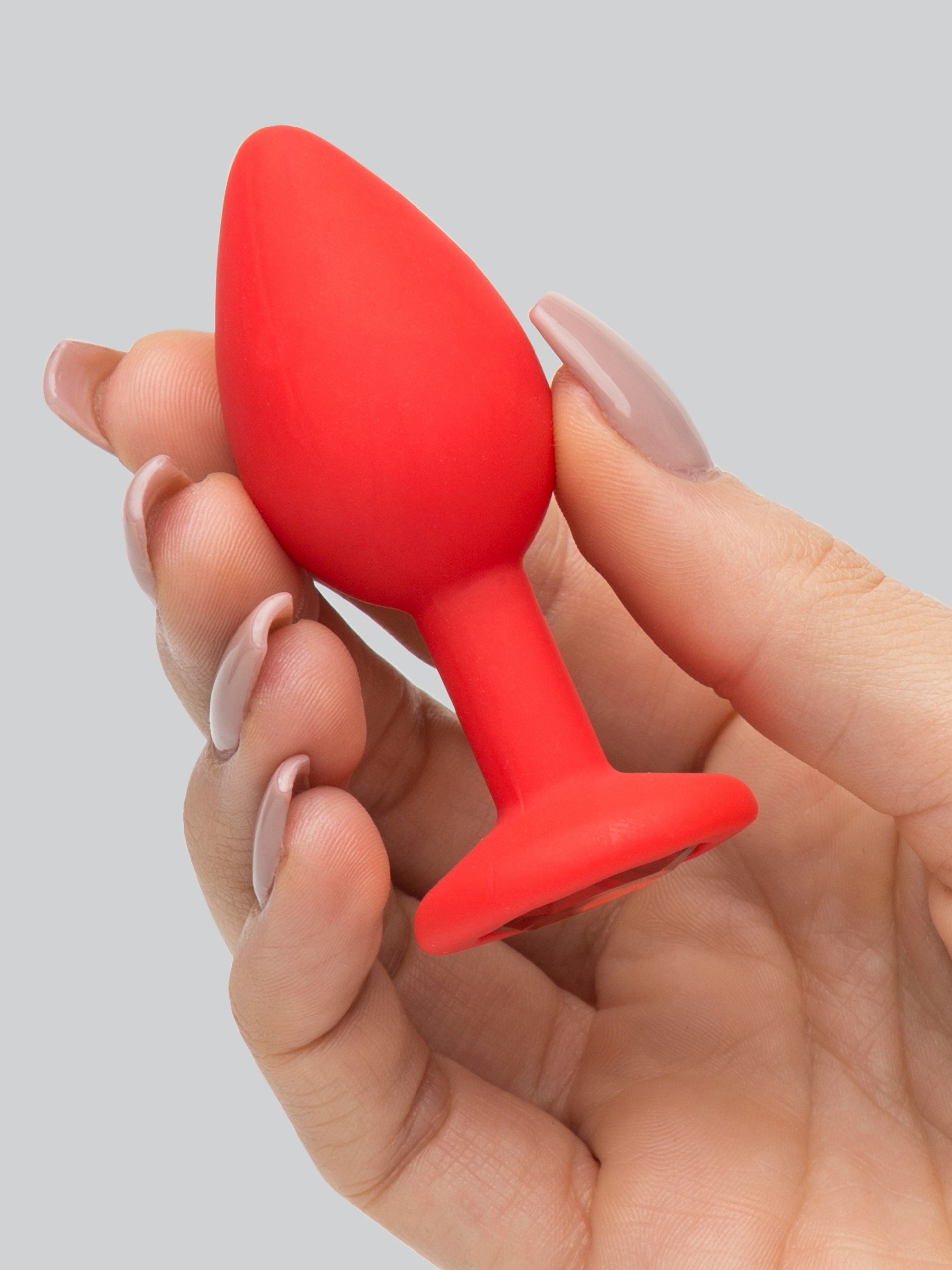 Colorful Joy Jewelled Small Silicone Butt Plug 2.5 Inch, Red, hi-res