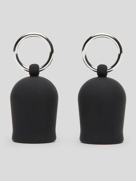 Black Velvets Silicone Nipple Suckers with Rings, Black, hi-res