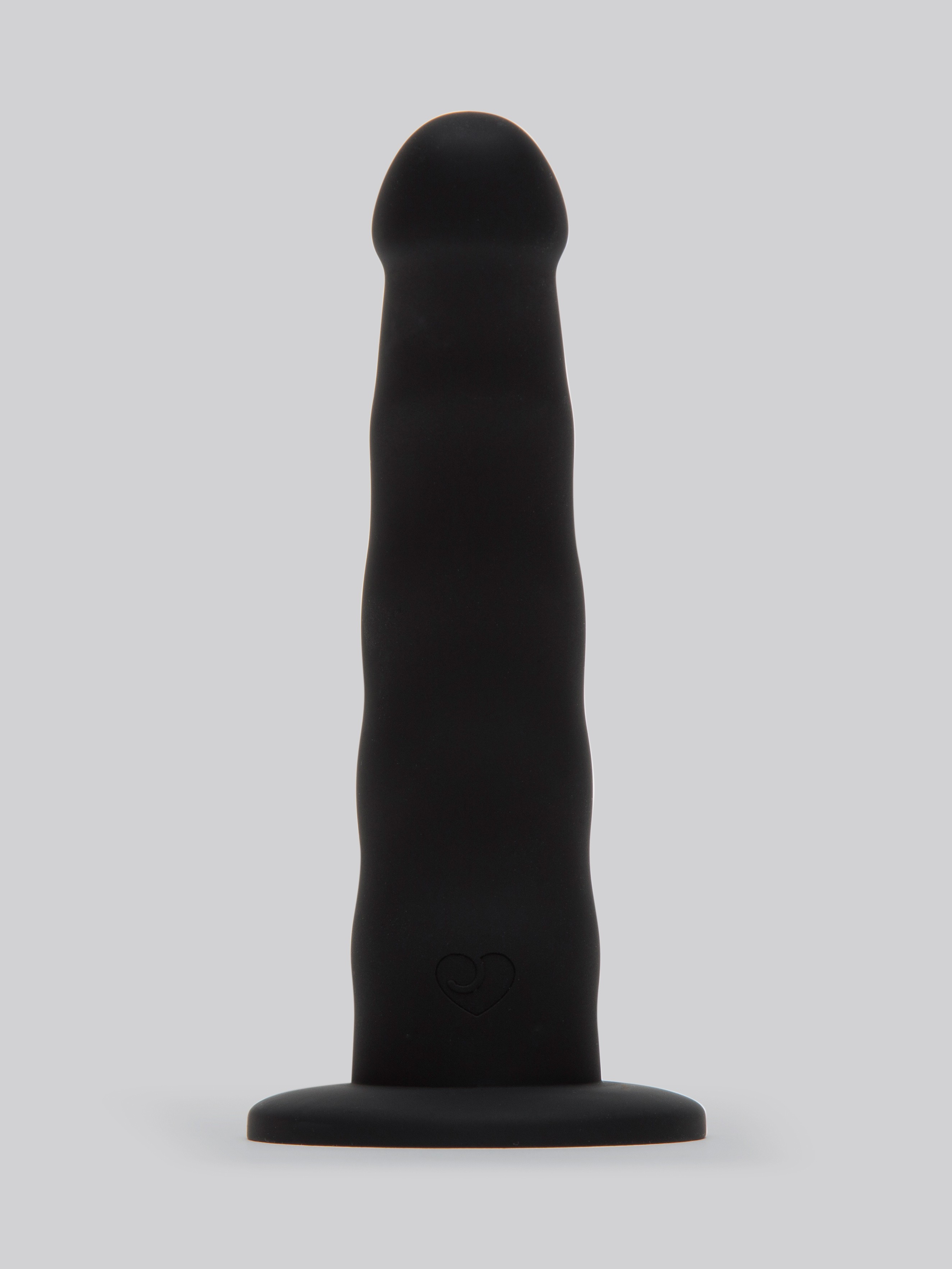 Lovehoney Sensual Waves Silicone Suction Cup Dildo 7 Inch, Black, hi-res