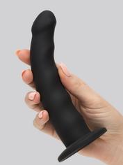 Lovehoney Sensual Waves Silicone Suction Cup Dildo 7 Inch, Black, hi-res