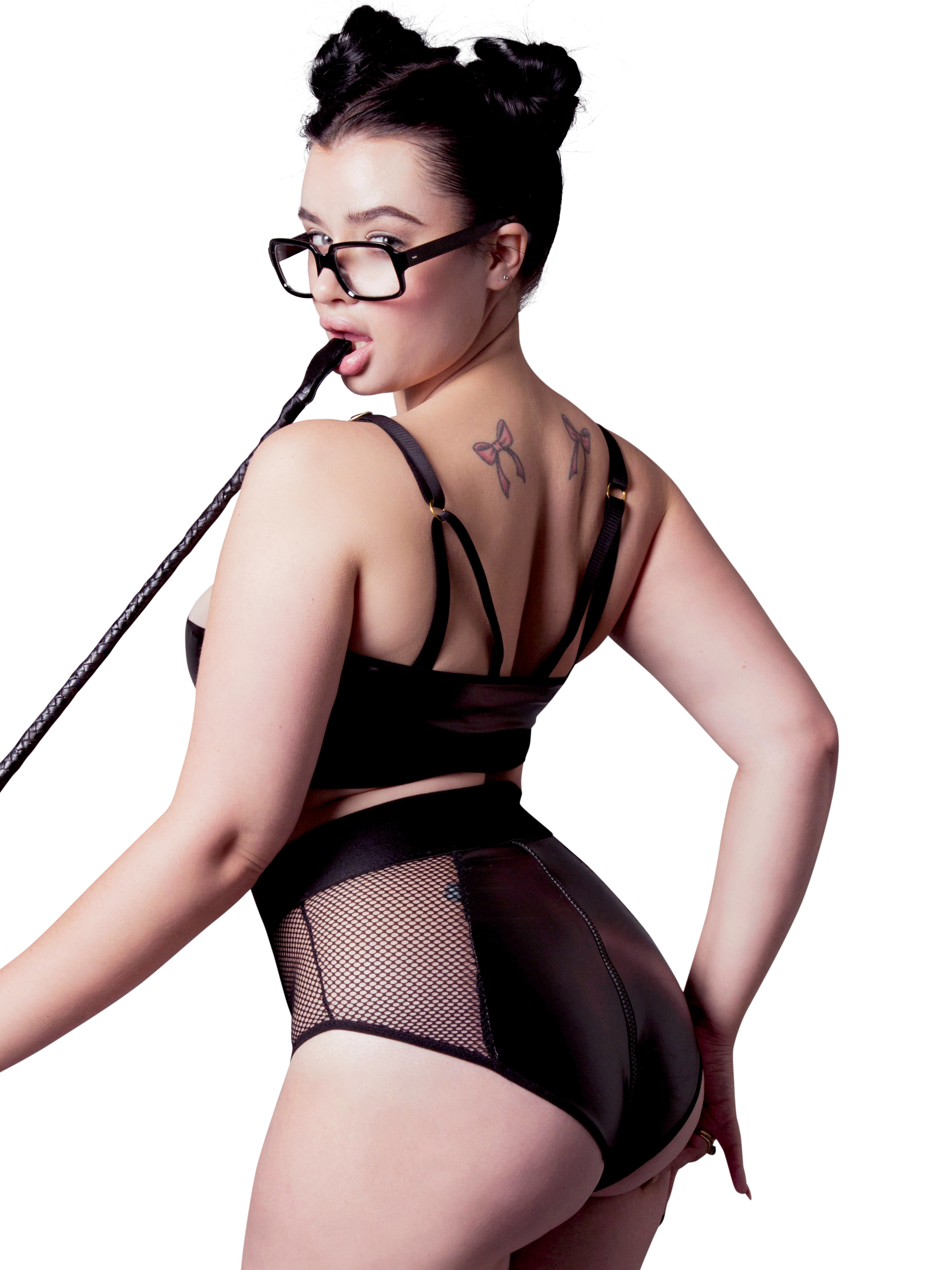 Brand X A Rider Zip-Up Bra Set, Black, hi-res