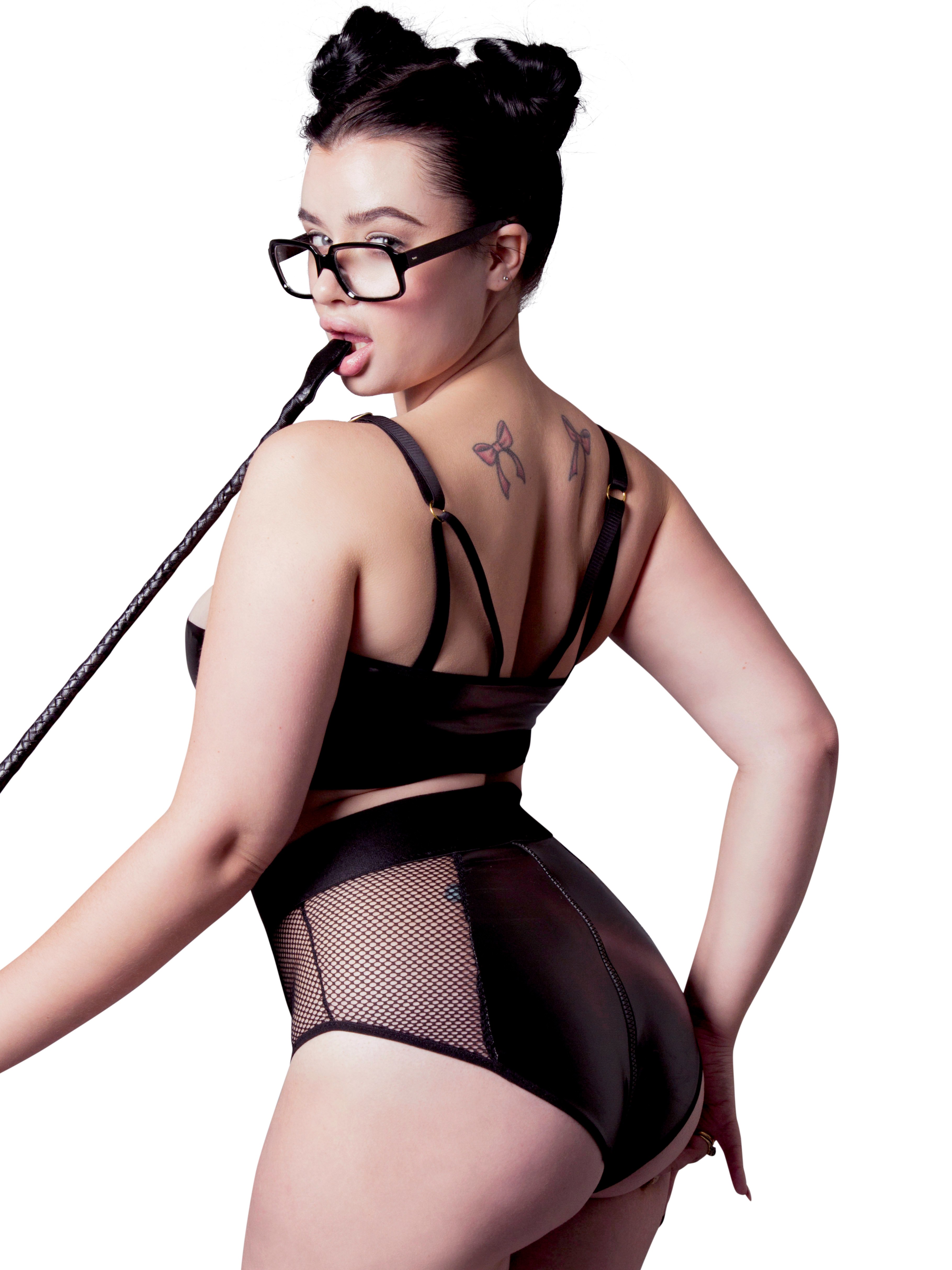 Brand X A Rider Zip-Up Bra Set, Black, hi-res