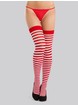 Lovehoney Black and White Striped Stockings, Red, hi-res