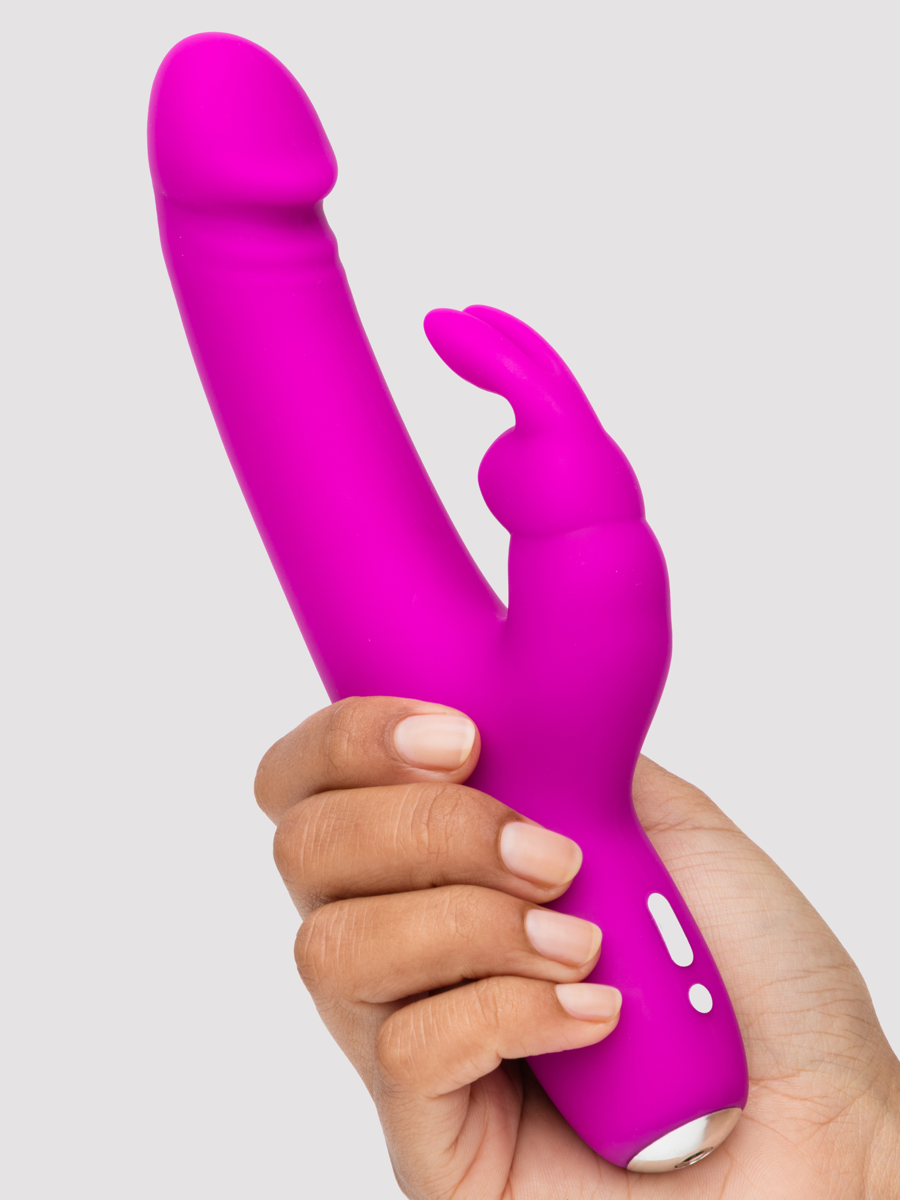 Happy Rabbit Slimline Realistic Rechargeable Rabbit Vibrator, Purple, hi-res