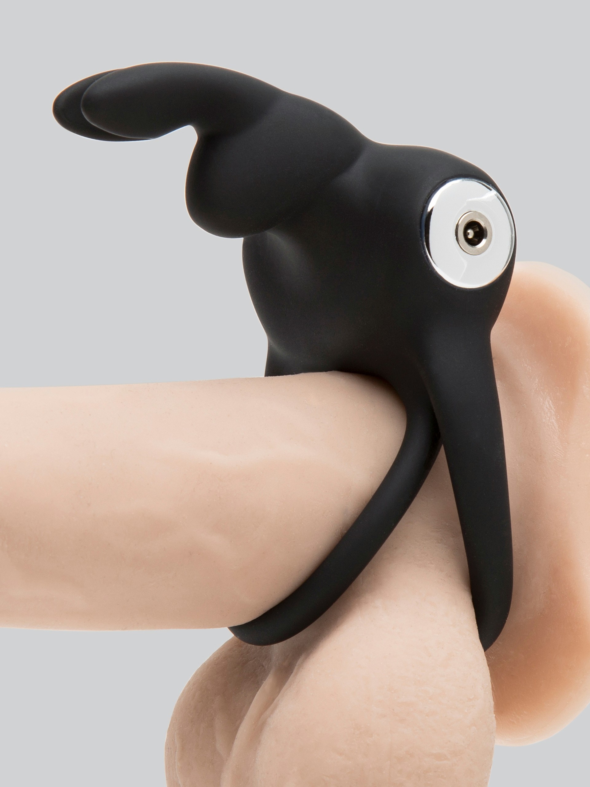 Happy Rabbit Stimulating Rechargeable Rabbit Cock Ring, Black, hi-res