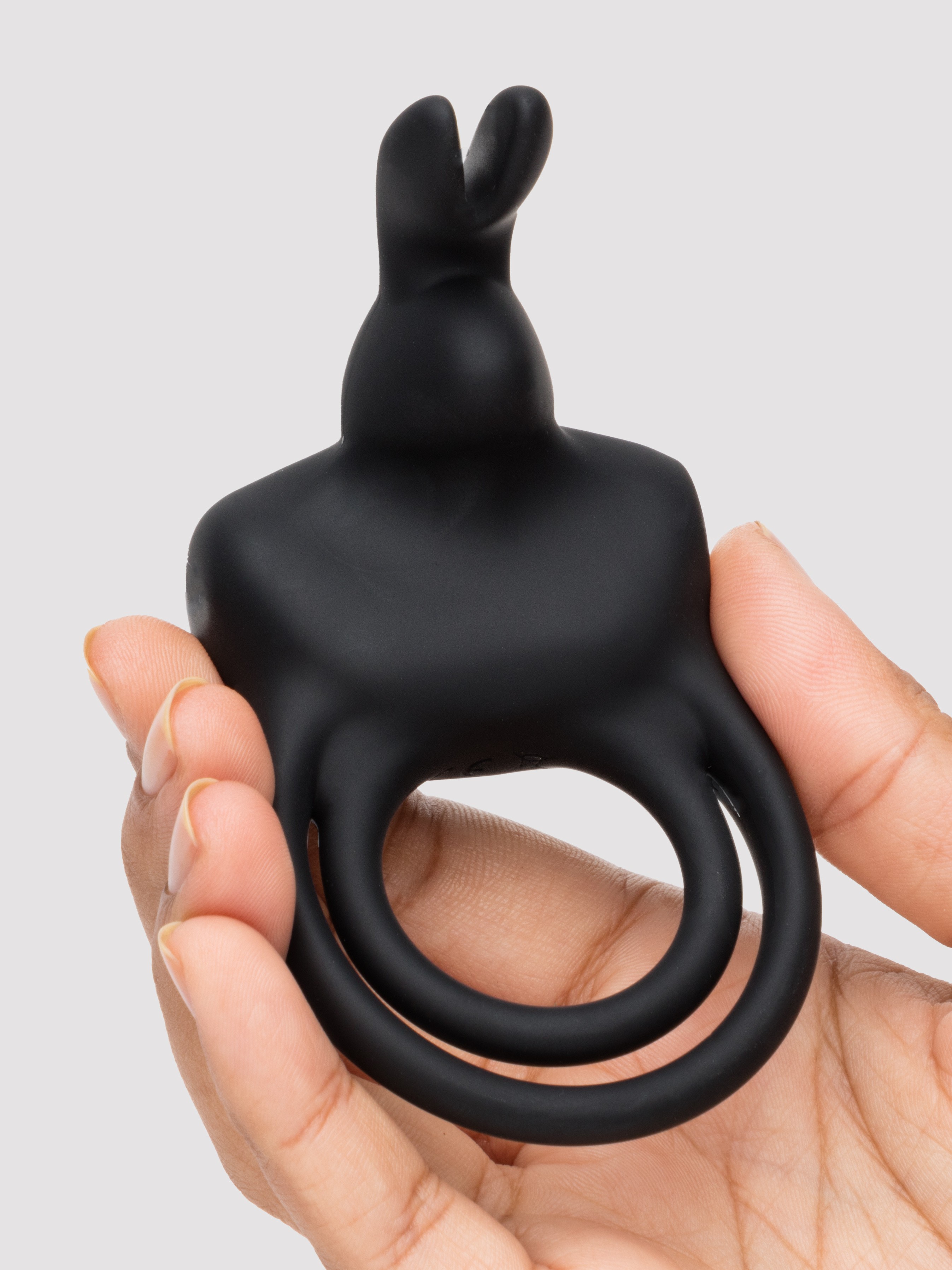 Happy Rabbit Stimulating Rechargeable Rabbit Cock Ring, Black, hi-res