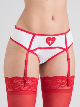 Lovehoney Fantasy White Sexy Nurse Suspender Thong
