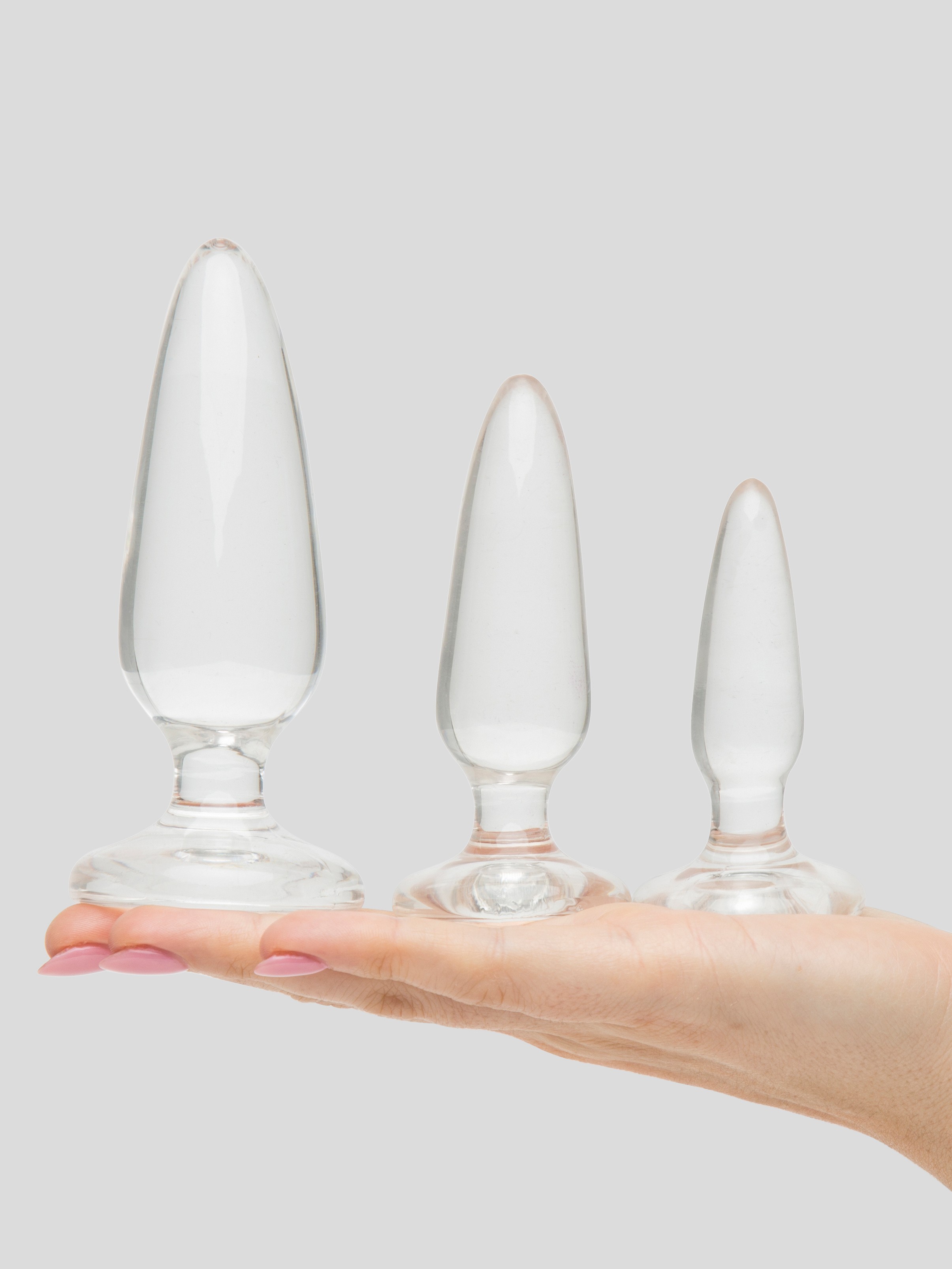 Jelly Rancher Pleasure Anal Training Butt Plug Kit (3 Piece), Clear, hi-res