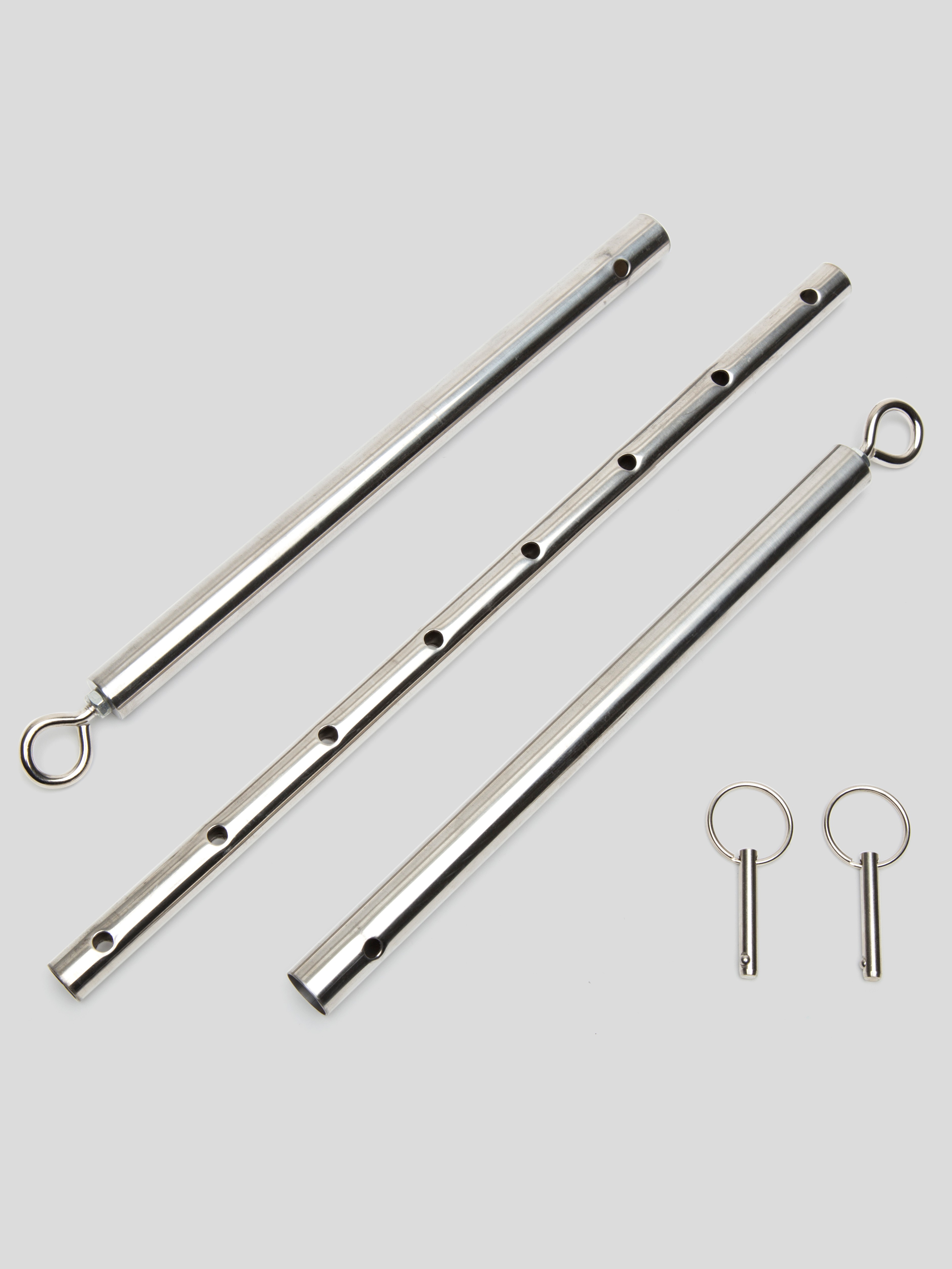 Bondage Boutique Expandable Spreader Bar and Cuffs Set, Black, hi-res