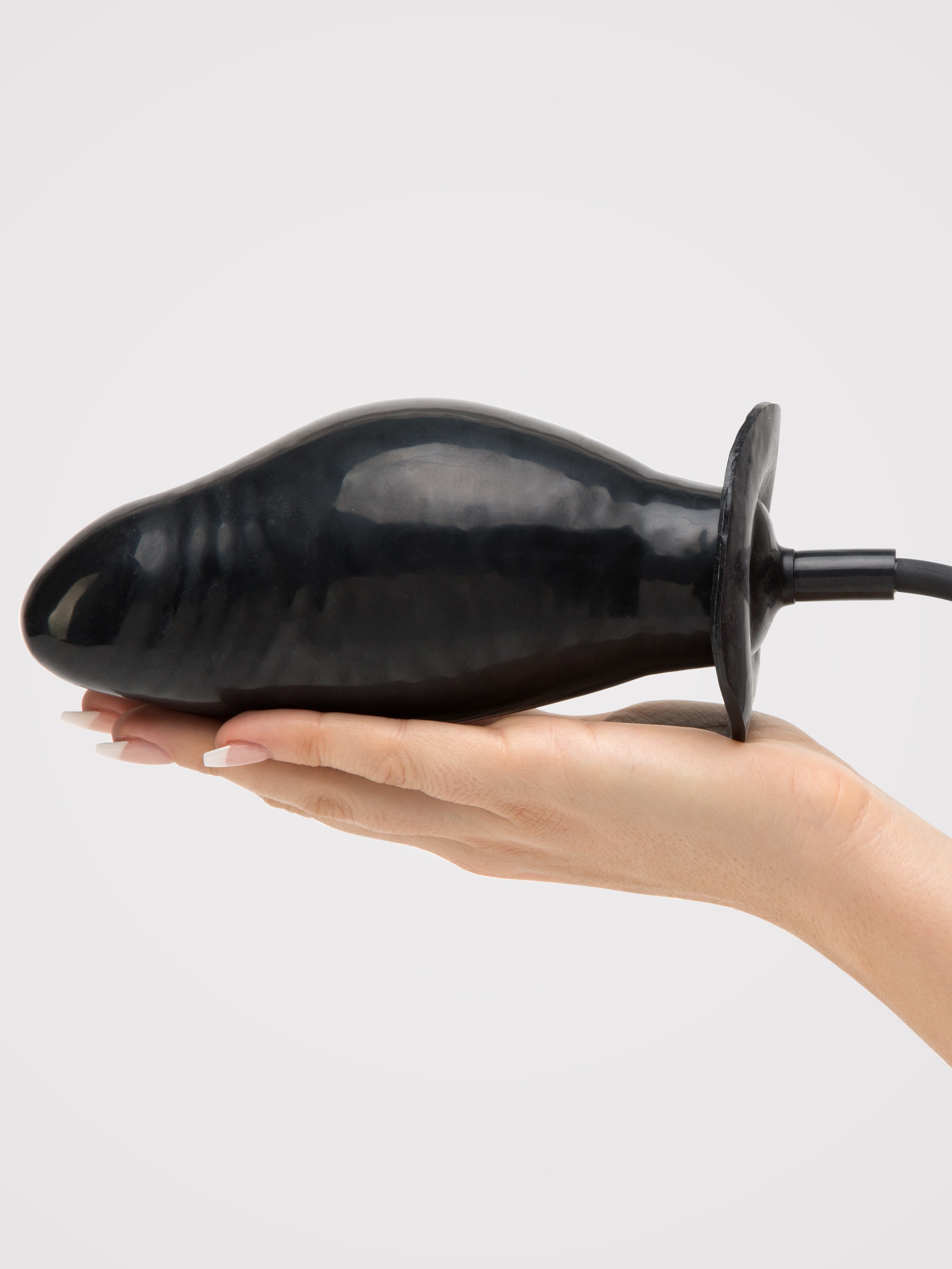 Cock Locker Inflatable Penis Butt Plug 6 Inch, Black, hi-res