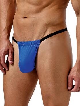 Male Power Blue Smooth Silk Posing Pouch
