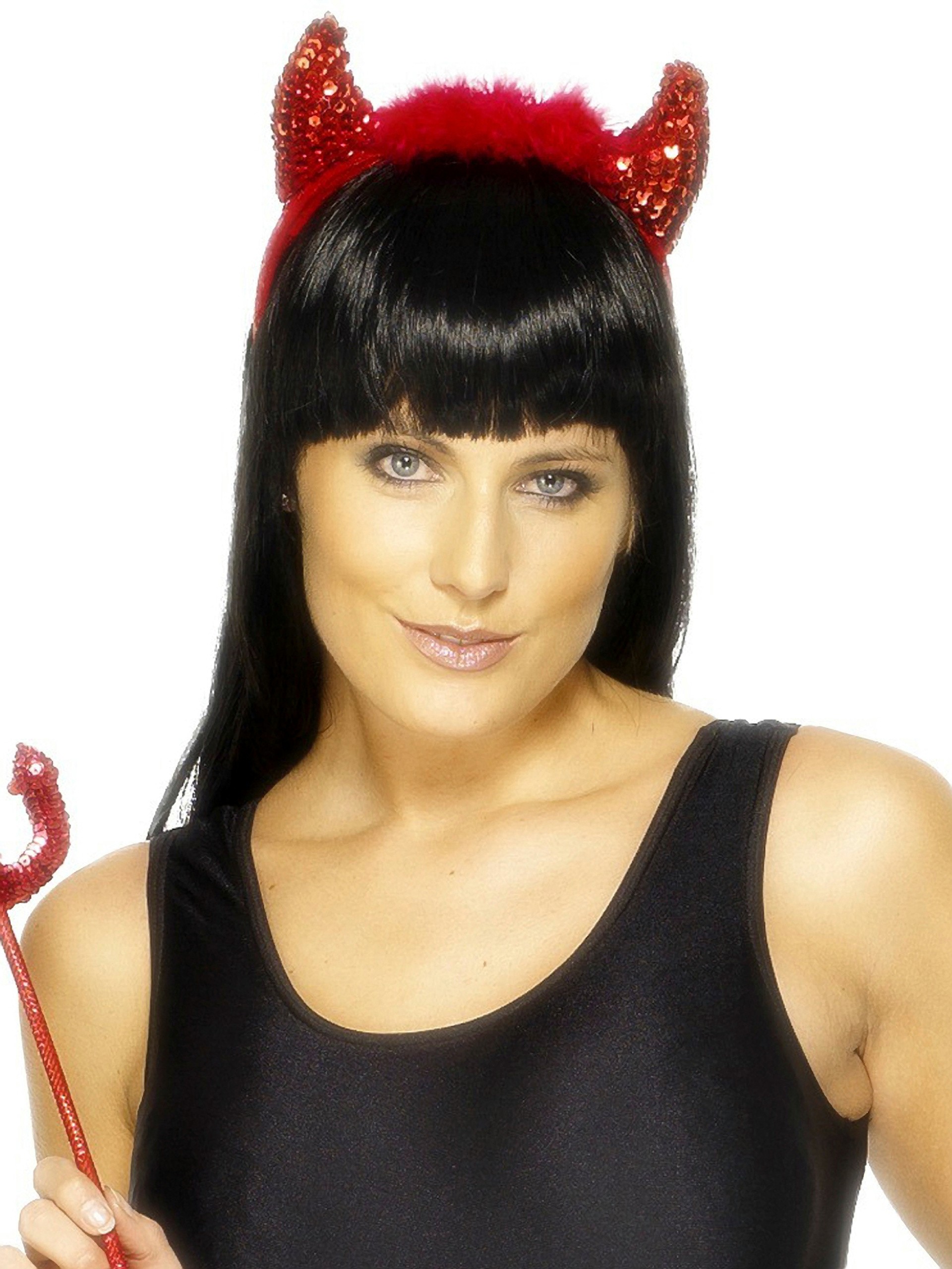 Fever Red Sequin Devil Accessories Set, Red, hi-res