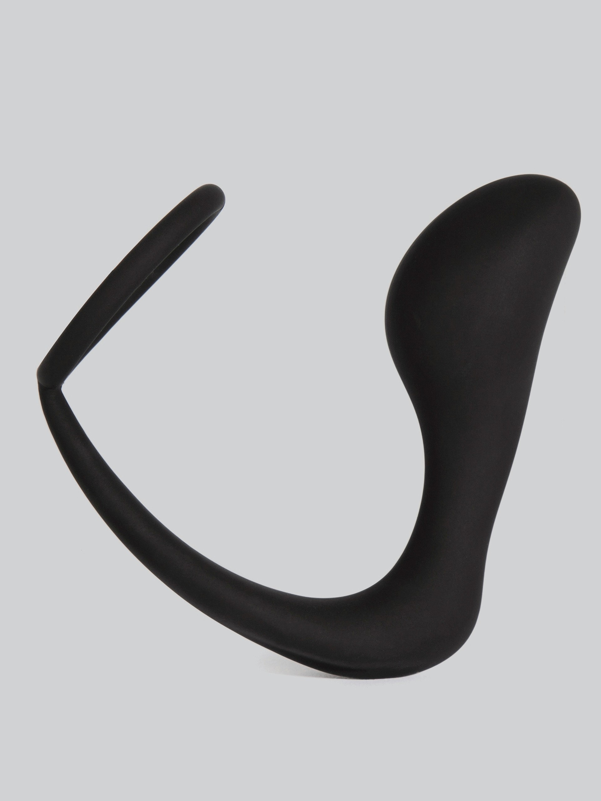 Lovehoney Inside Job Silicone Cock Ring and Butt Plug, Black, hi-res
