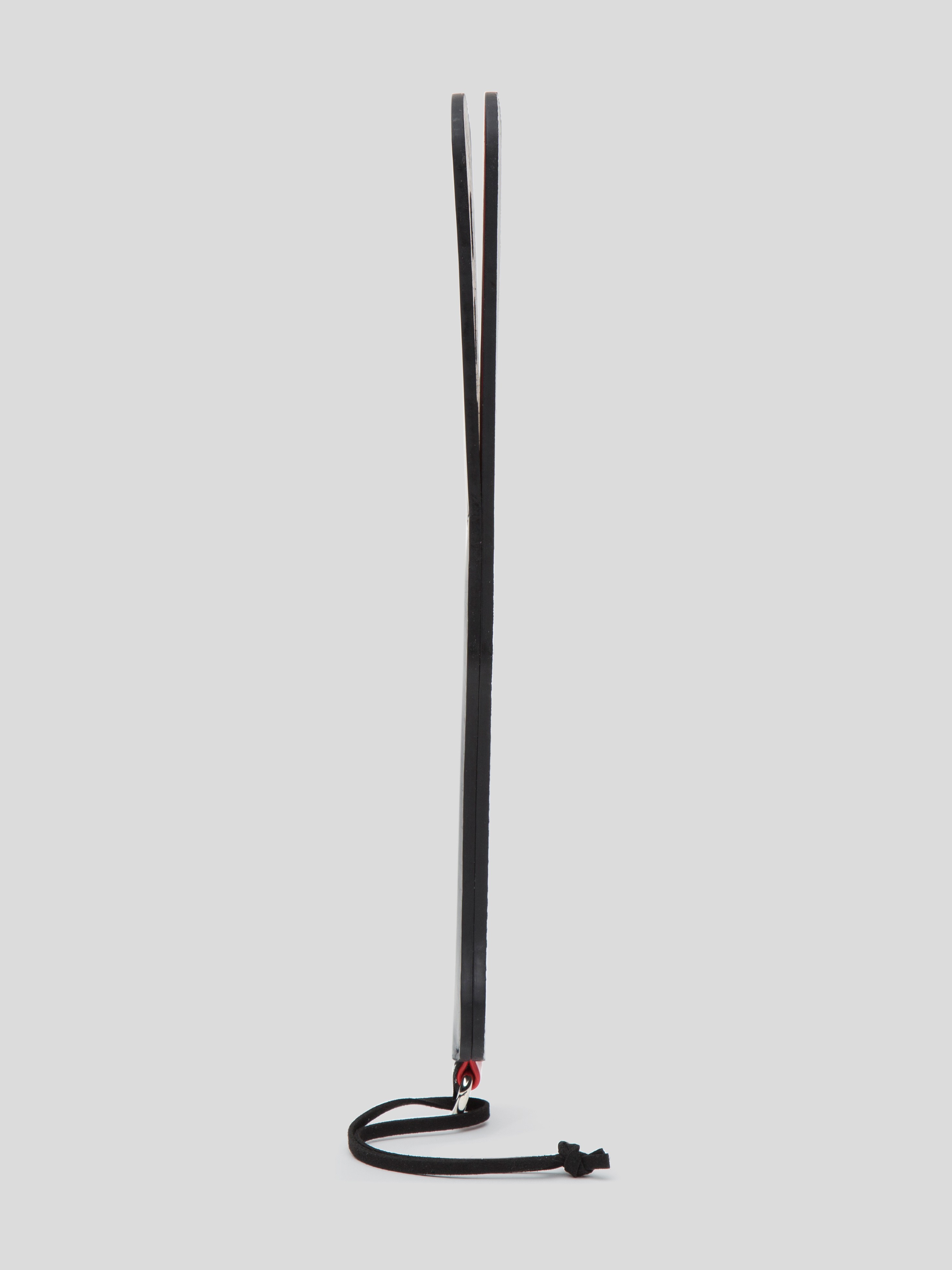 Sex & Mischief Heart Faux Leather Slapper Paddle, Black, hi-res