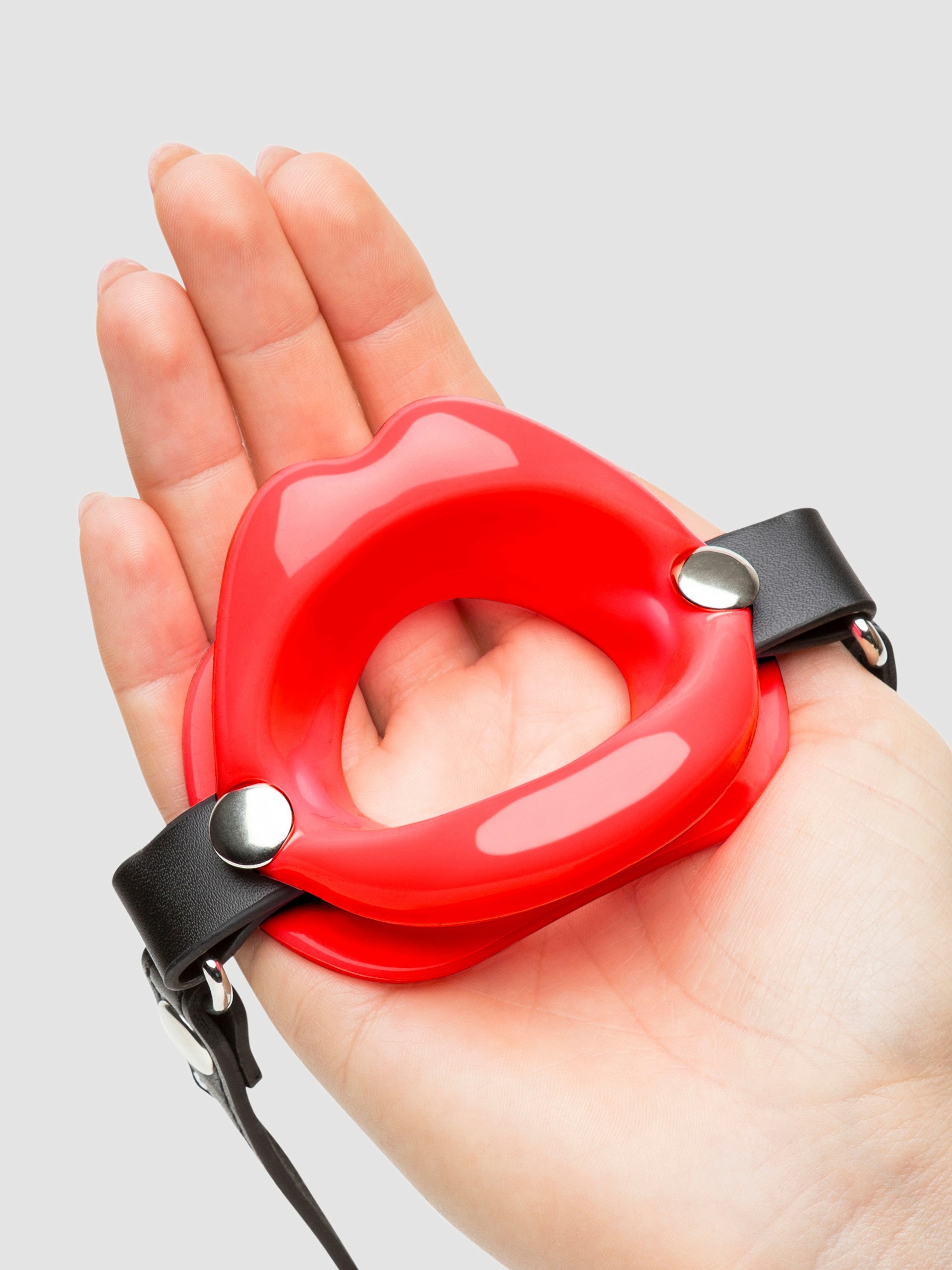 Sex & Mischief Red Silicone Open Mouth Lip Gag, Red, hi-res