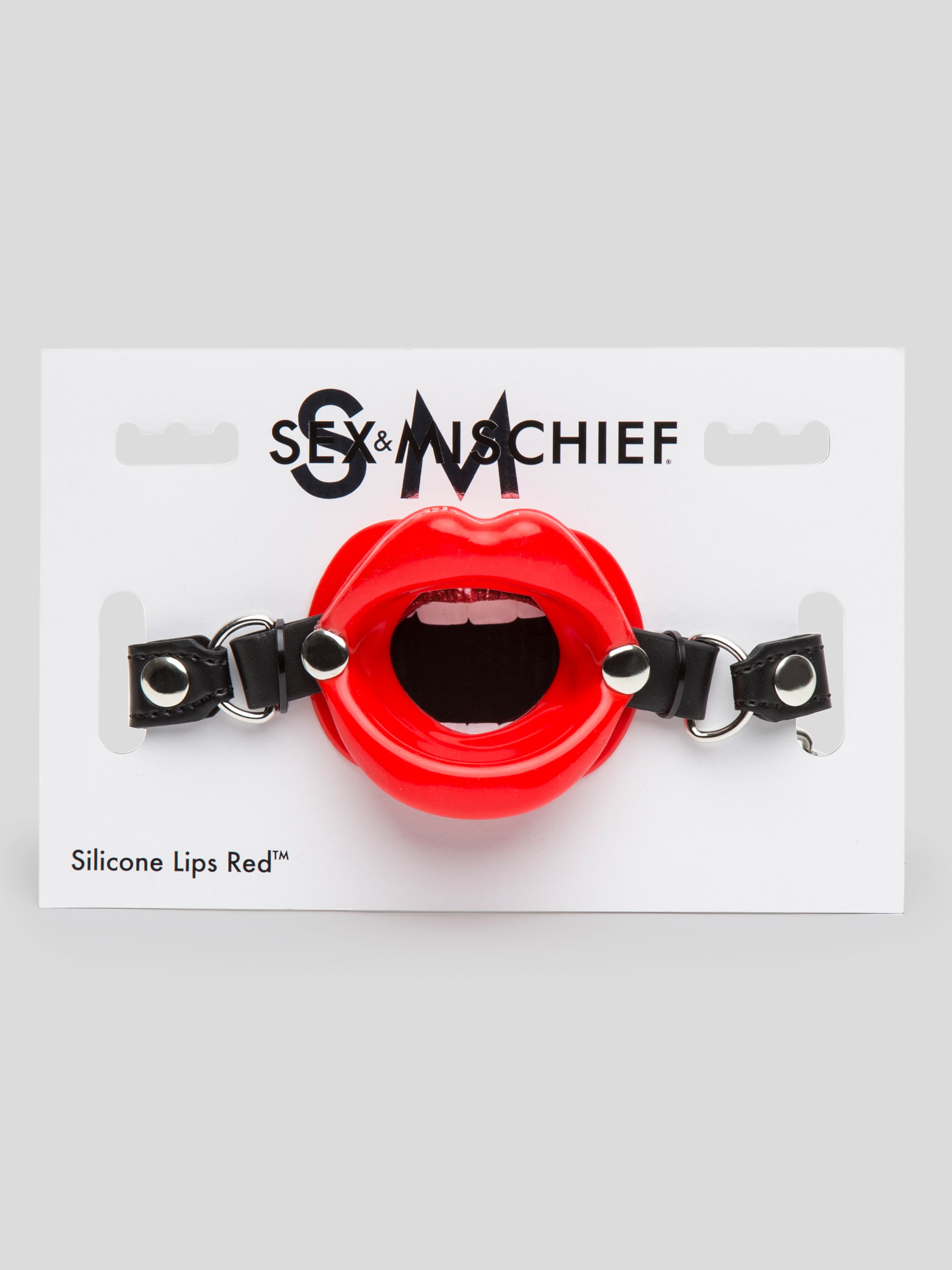 Sex & Mischief Red Silicone Open Mouth Lip Gag, Red, hi-res
