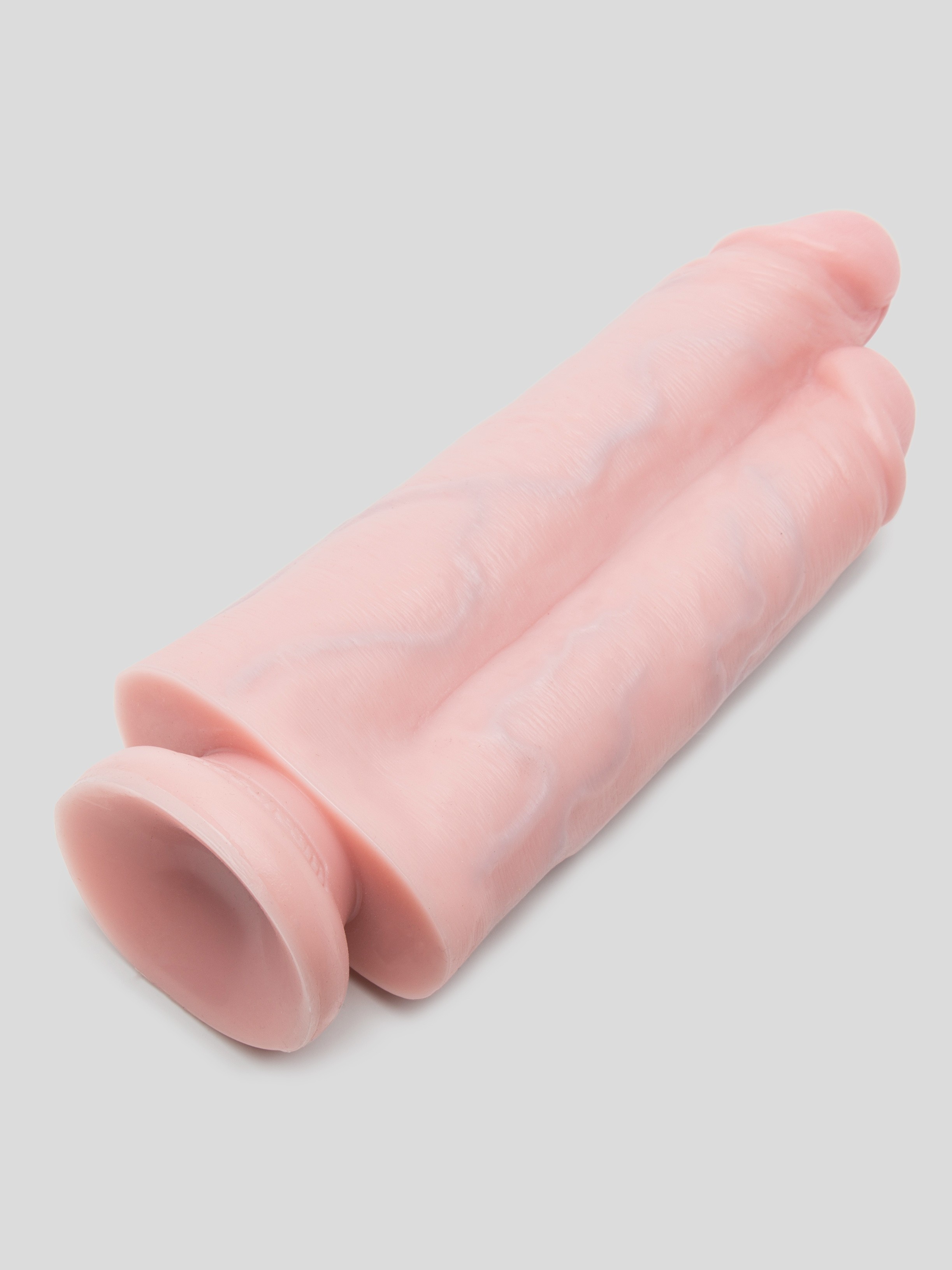 King Cock Realistic Suction Cup Twin Dildo 9 Inch, Flesh Pink, hi-res
