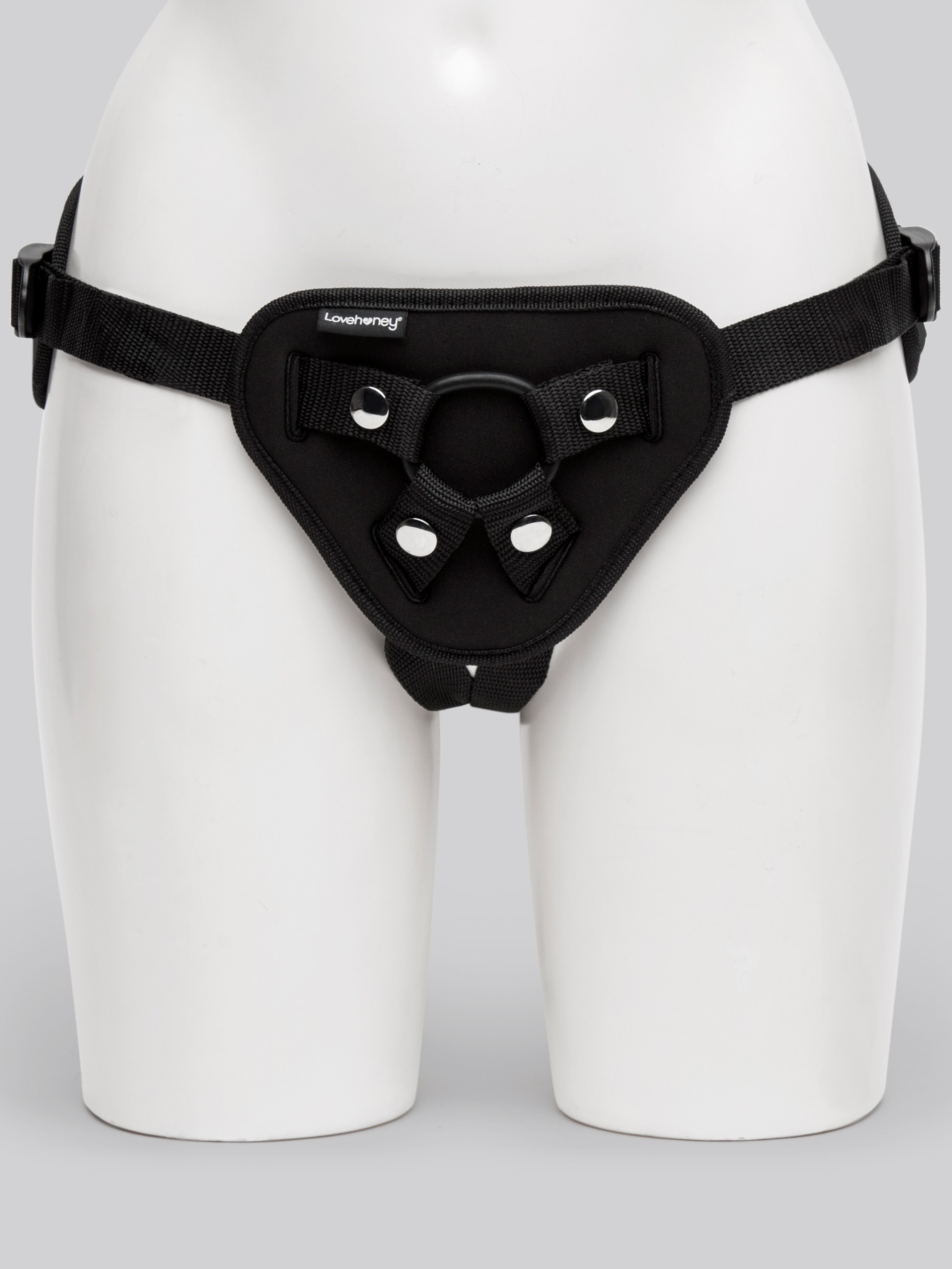 Lovehoney Full-Back Strap-On Harness , Black, hi-res