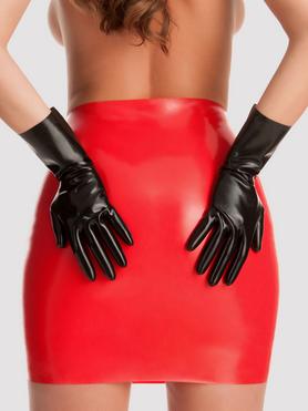Rubber Girl Black Latex Gloves