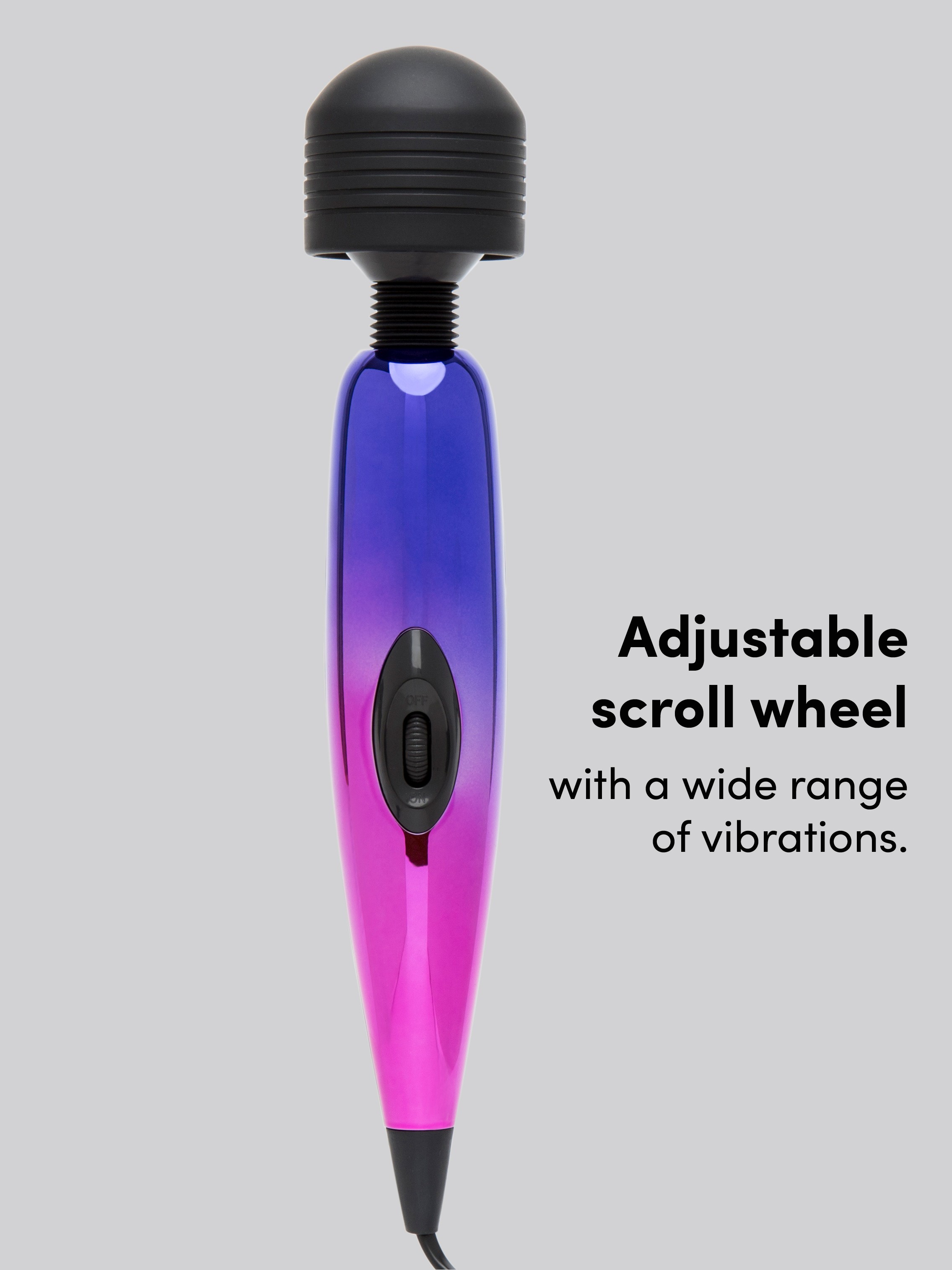 Lovehoney Metallic Classic Mains Powered Massage Wand Vibrator , Pink, hi-res