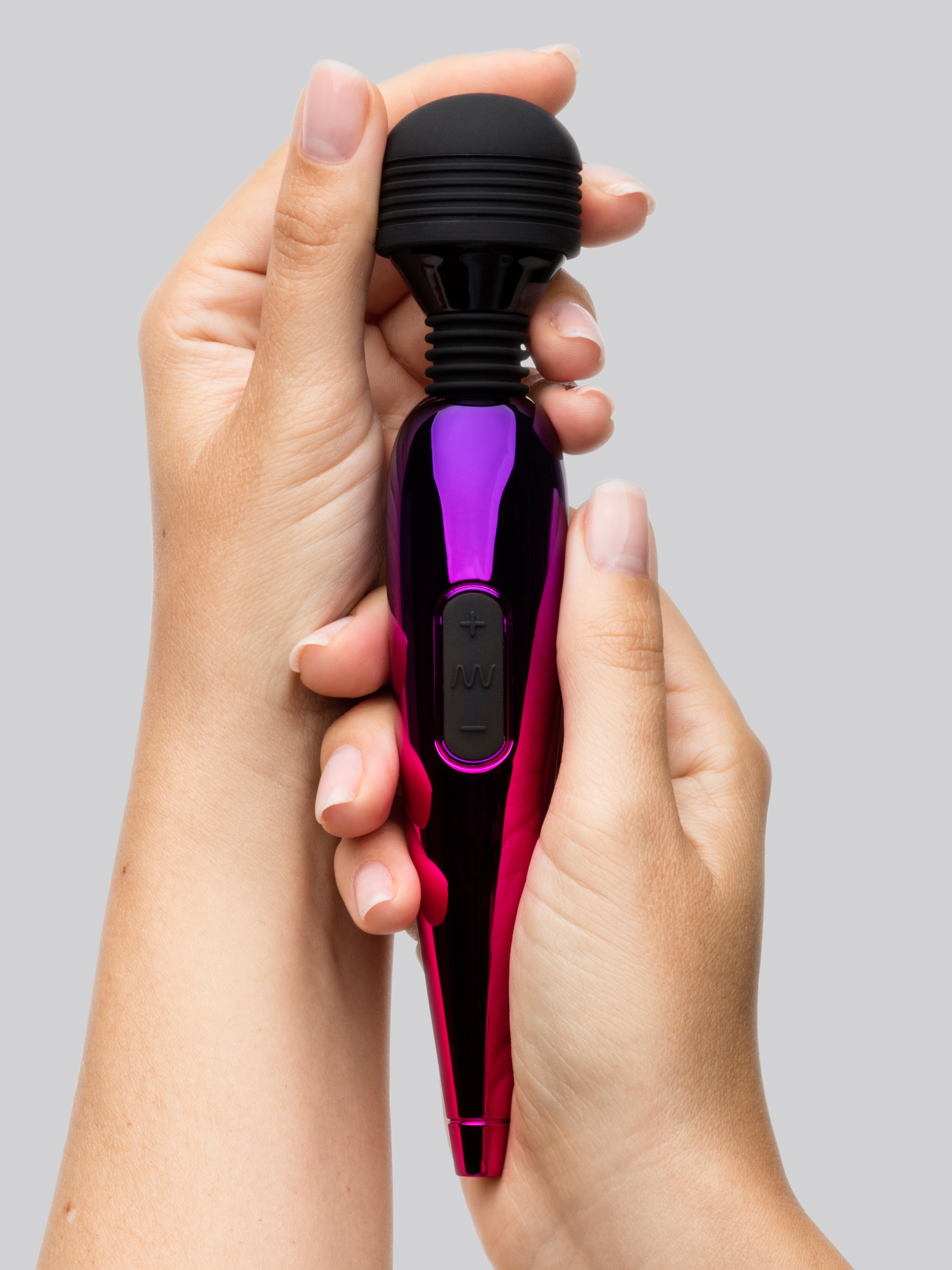 Image of Lovehoney Deluxe Rechargeable Mini Metallic Massage Wand Vibrator - Pink