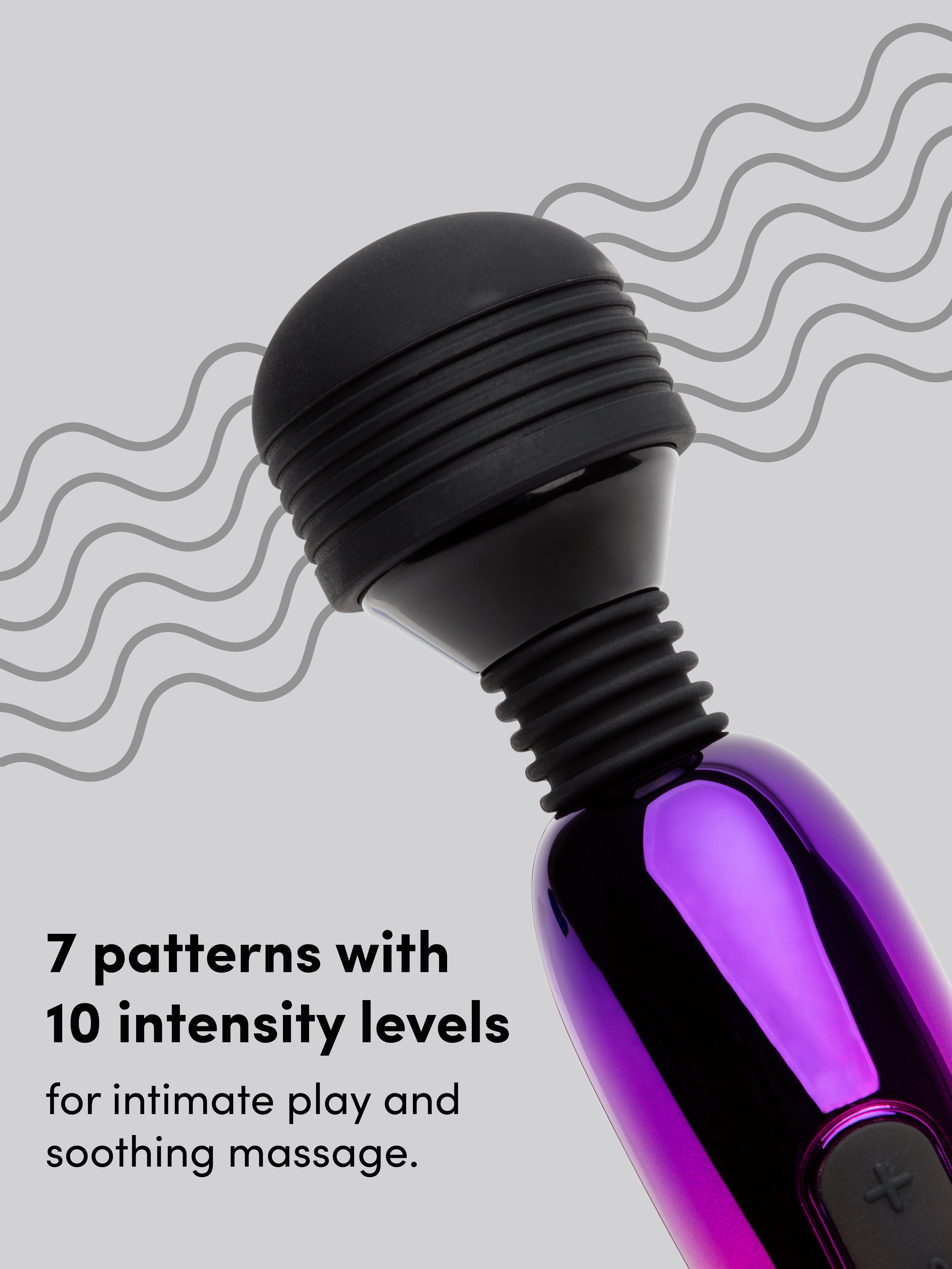 Lovehoney Deluxe Rechargeable Mini Metallic Massage Wand Vibrator, Pink, hi-res