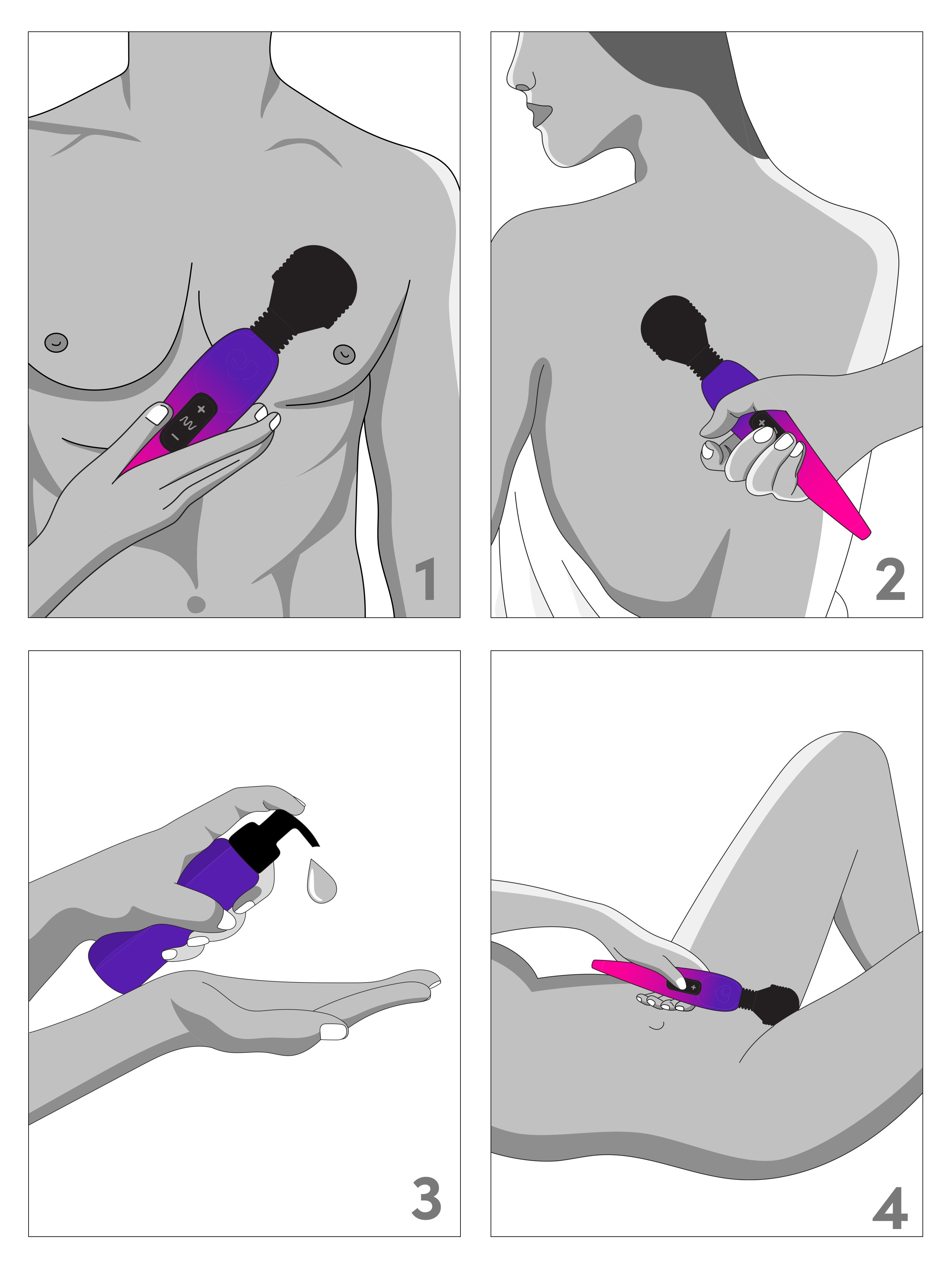 Lovehoney Deluxe Rechargeable Mini Metallic Massage Wand Vibrator, Pink, hi-res