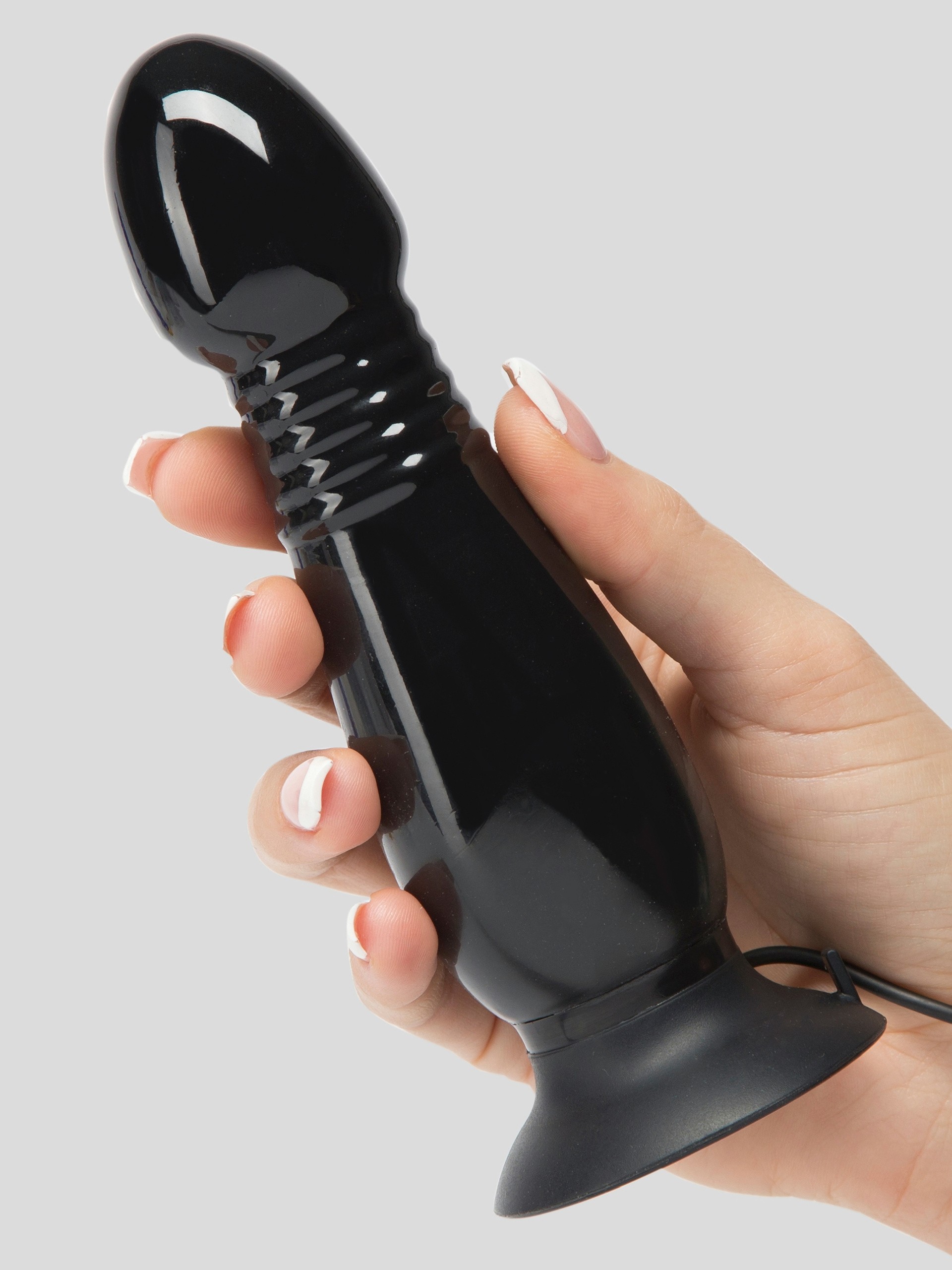 Booty Blaster 10 Function Thrusting Vibrating Butt Plug, Black, hi-res