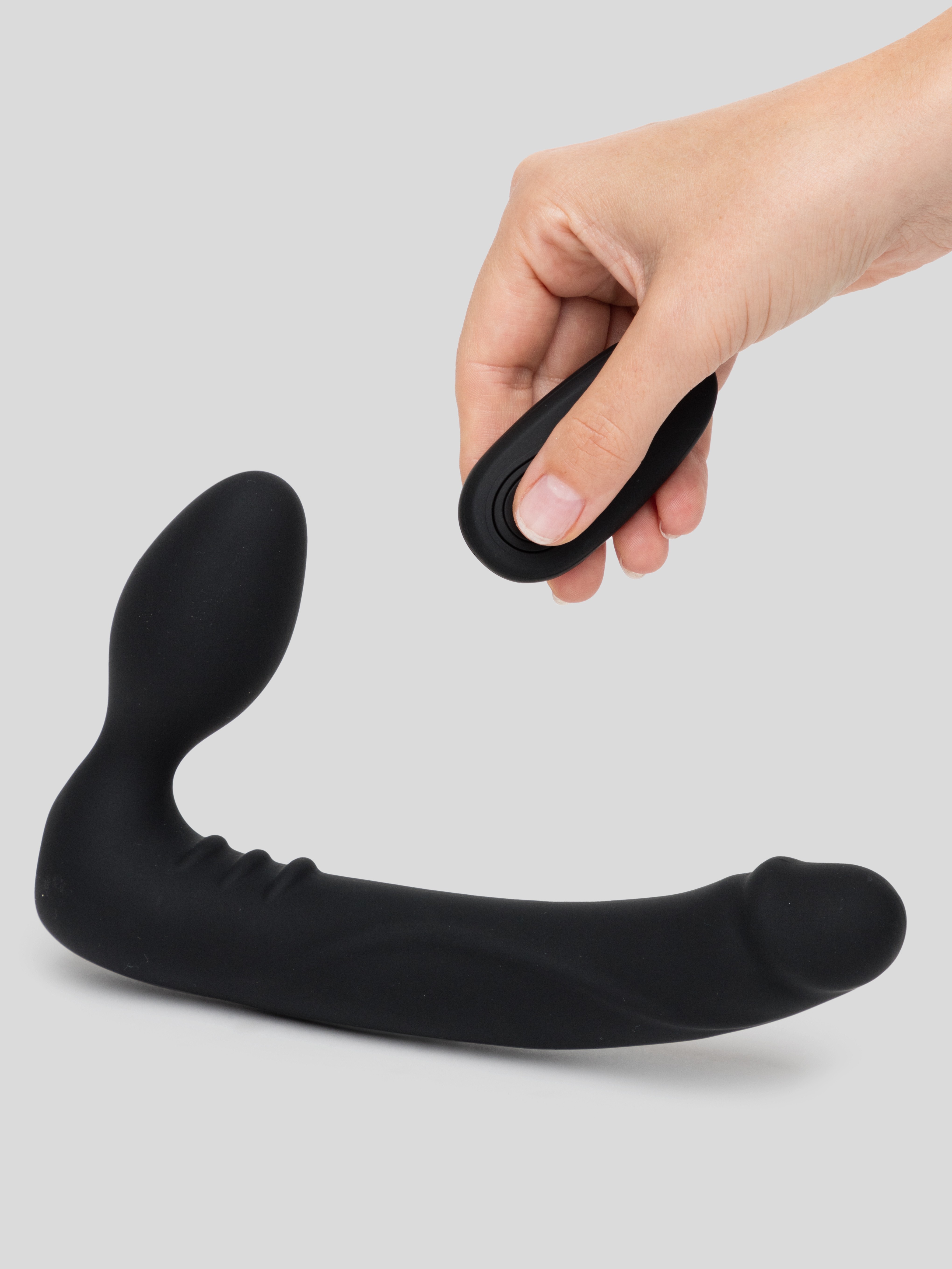 Tracey Cox Supersex Rechargeable Remote Control Strapless Strap-On Vibrator, Black, hi-res