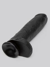 Gros gode ventouse réaliste testicules 27 cm noir, King Cock, Noir, hi-res