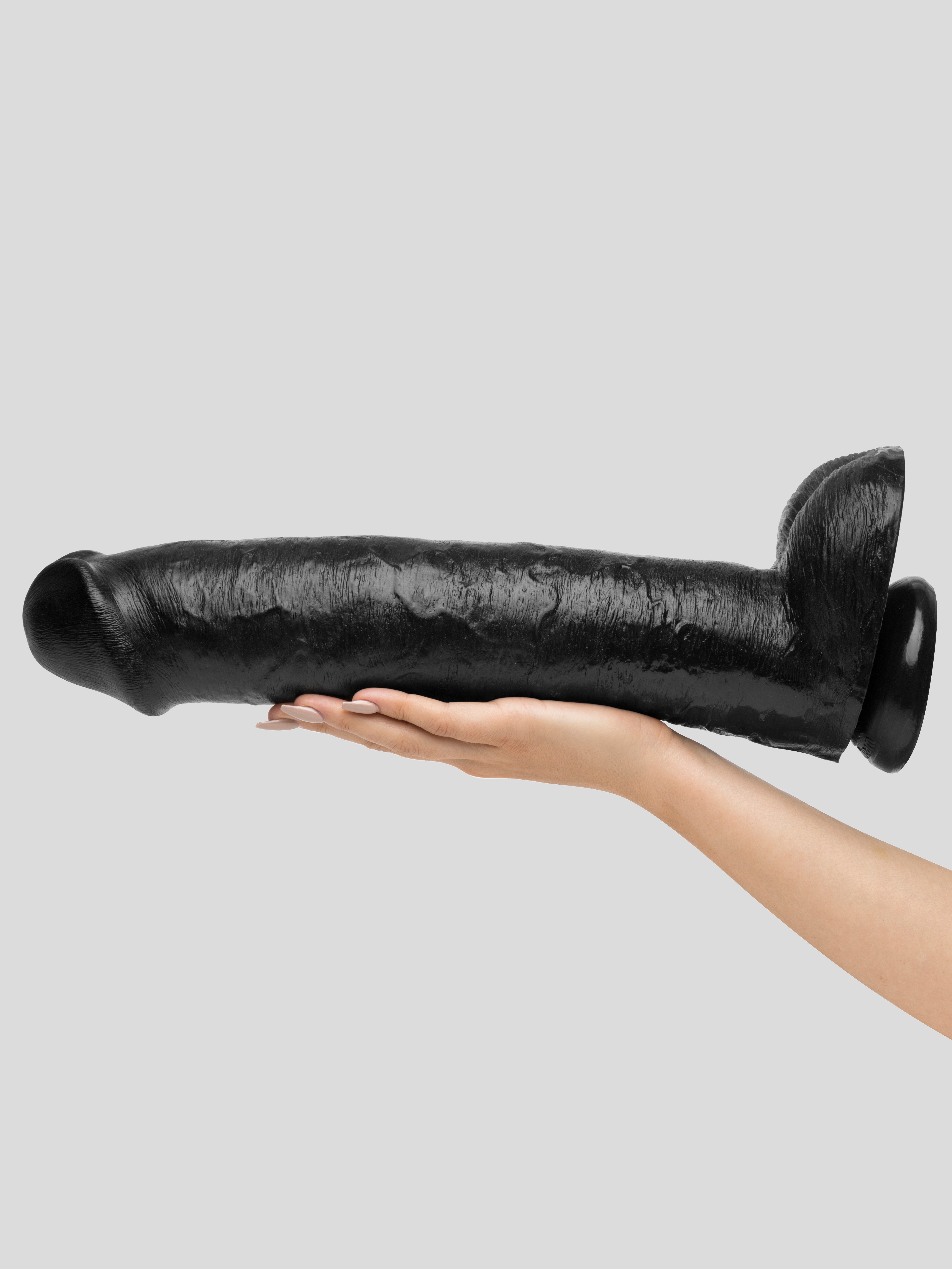 King Cock Mega Girthy Realistic Black Suction Cup Dildo 14 Inch, Black, hi-res