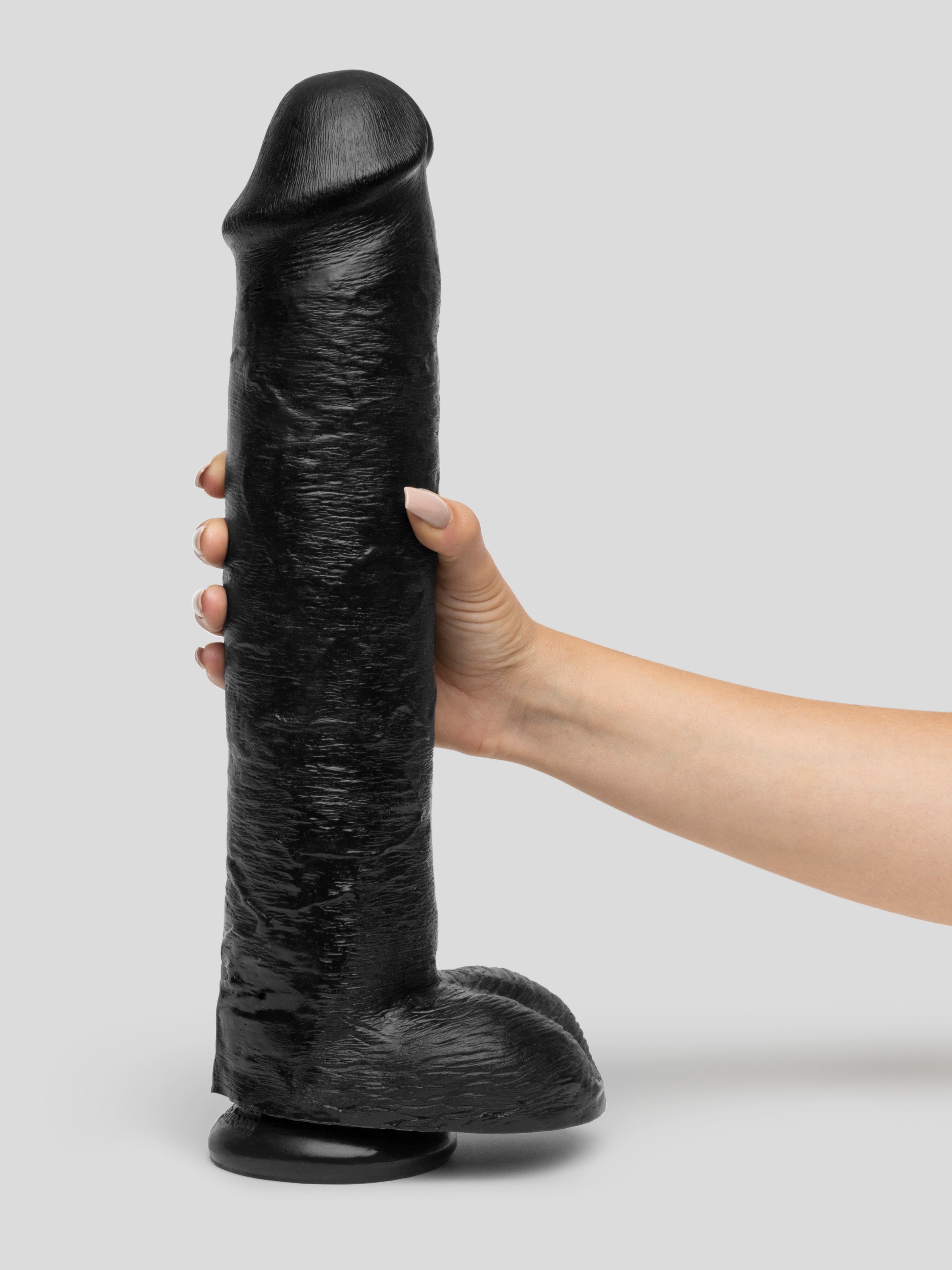 King Cock Mega Girthy Realistic Black Suction Cup Dildo 14 Inch, Black, hi-res
