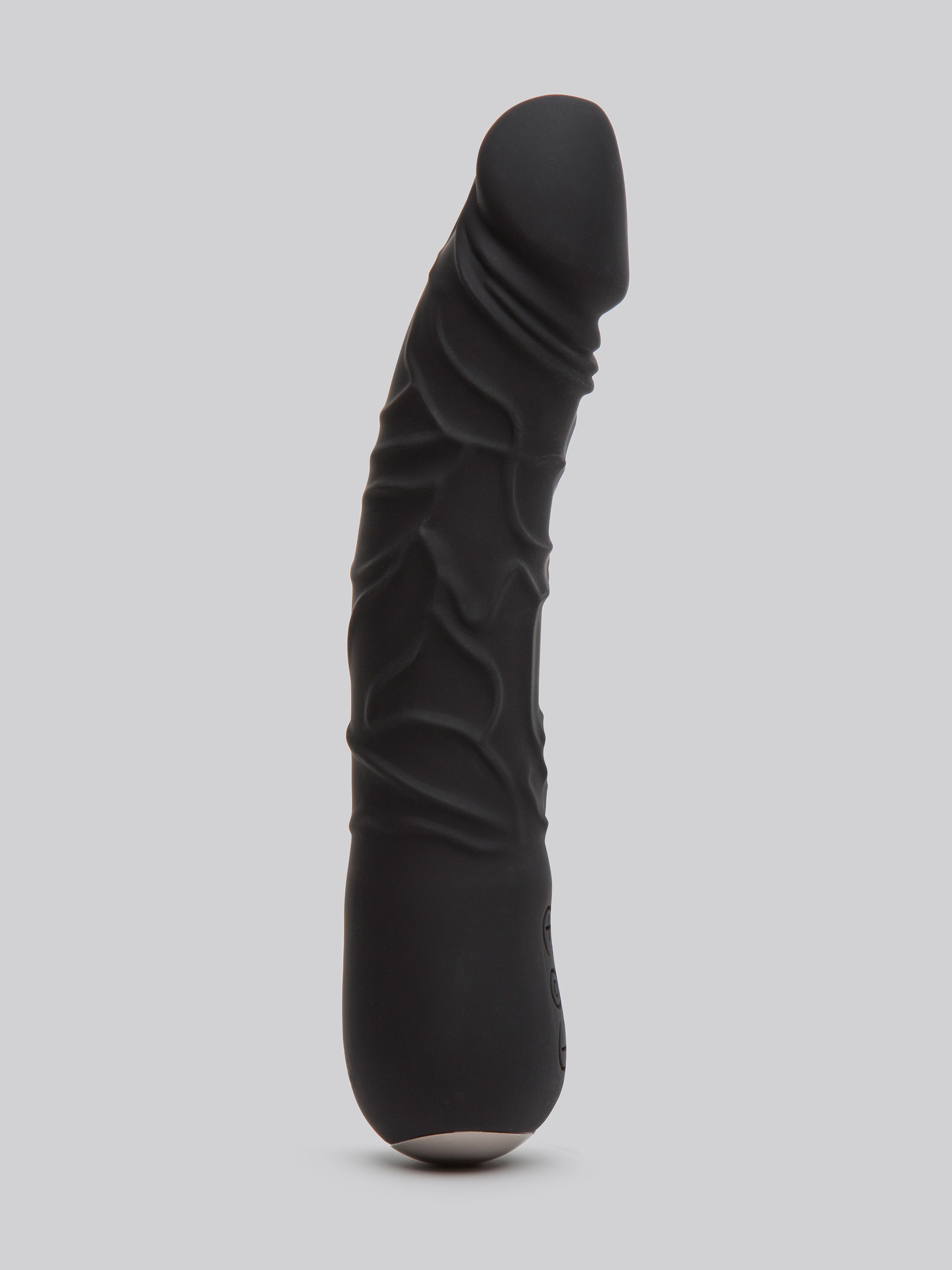 Desire Luxury Rechargeable Realistic Dildo Vibrator 6.5 Inch, Black, hi-res