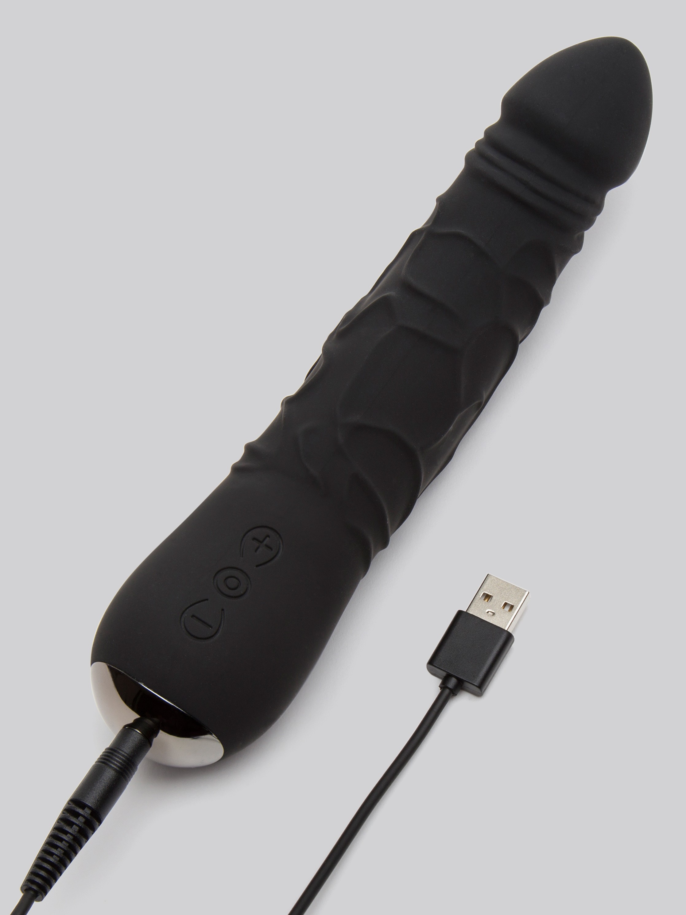 Desire Luxury Rechargeable Realistic Dildo Vibrator 6.5 Inch, Black, hi-res