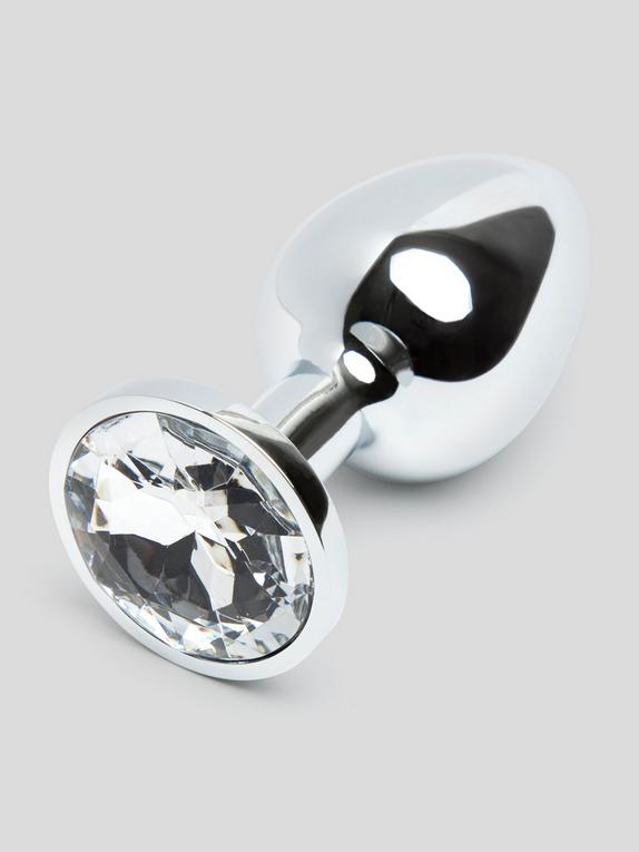 Plug anal métal base cristal 6 cm, Lovehoney, Argenté, hi-res