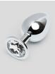 Lovehoney Jeweled Aluminum Medium Butt Plug 3 Inch , Silver, hi-res