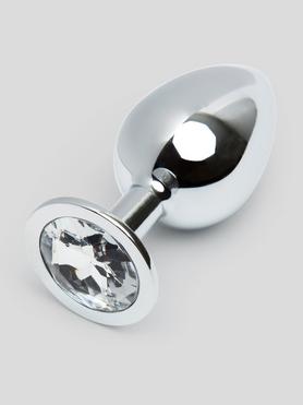 Plug anal aluminium base cristal 8 cm intermédiaire, Lovehoney