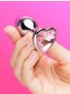 Lovehoney Jeweled Heart Metal Butt Plug 2.5 Inch, Silver, hi-res