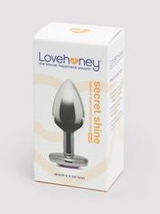 Lovehoney Jewelled Heart Metal Butt Plug 2.5 Inch, Silver, hi-res