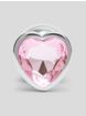 Lovehoney Jeweled Heart Aluminum Medium Butt Plug 3 Inch, Silver, hi-res