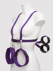 Harnais corporel avec contraintes cuisses poignets, Purple Reins, Violet, hi-res