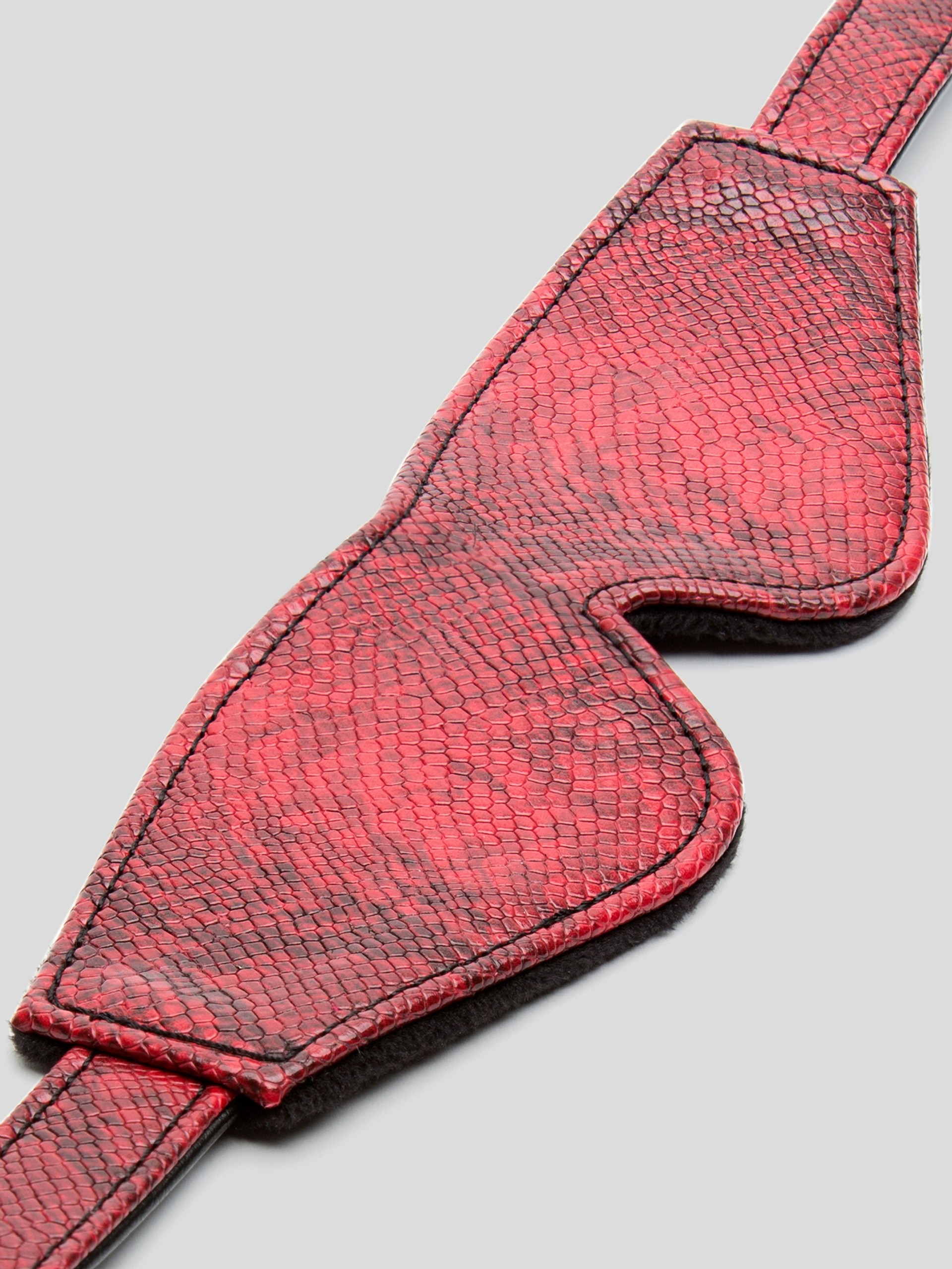 Bondage Boutique Faux Snakeskin Blindfold, Red, hi-res