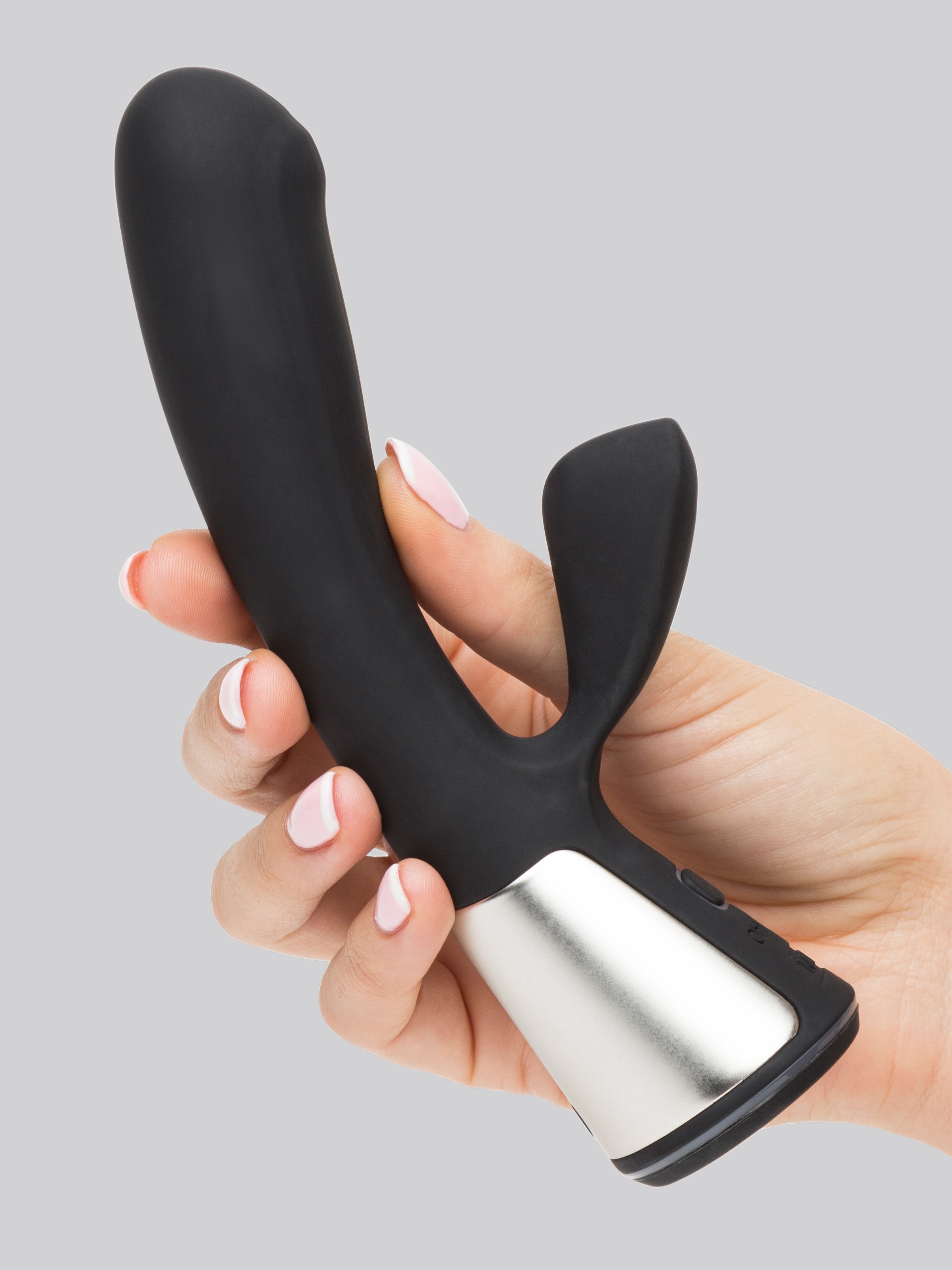 OhMiBod Fuse App Controlled Interactive Rabbit Vibrator, Black, hi-res