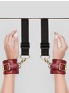 Bondage Boutique Faux Snakeskin Over-the-Door Cuffs, Red, hi-res