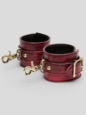 Bondage Boutique Faux Snakeskin Over-the-Door Cuffs, Red, hi-res