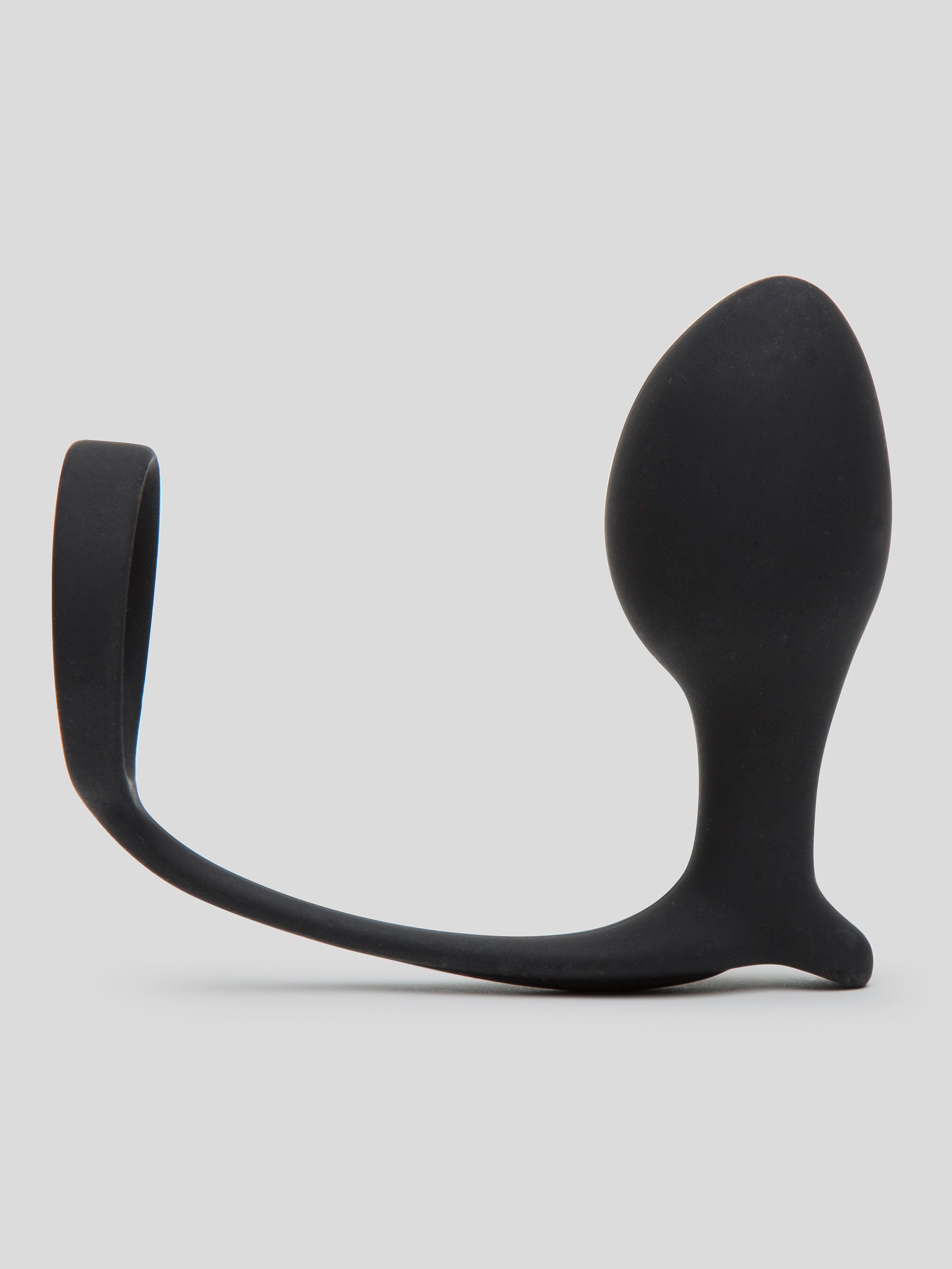 Ass-Gasm Large Butt Plug with Cock Ring, Black, hi-res