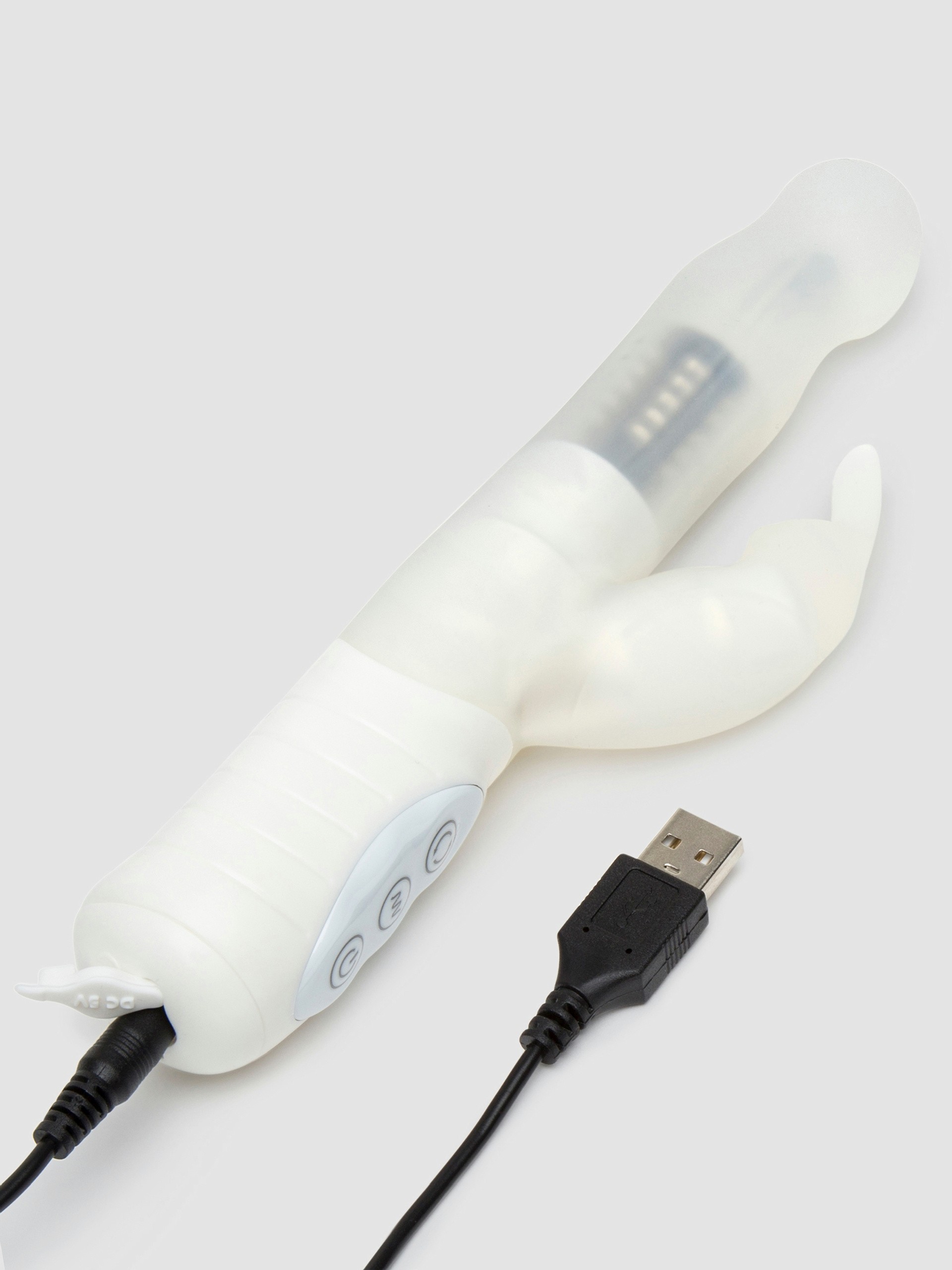 Lovehoney Dream Rabbit Rechargeable Silicone Slimline Rabbit Vibrator, White, hi-res