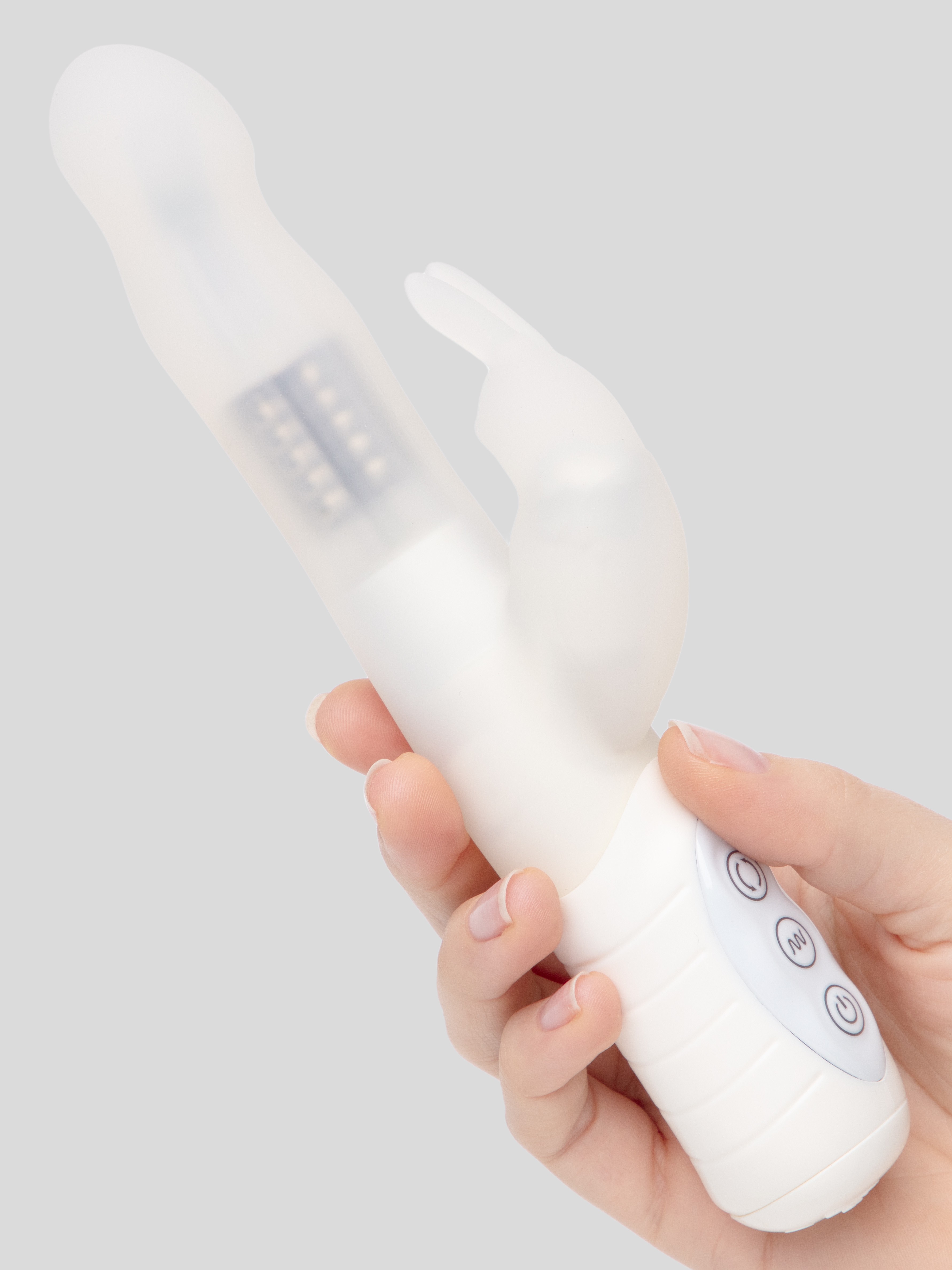 Lovehoney Dream Rabbit Rechargeable Silicone Slimline Rabbit Vibrator, White, hi-res