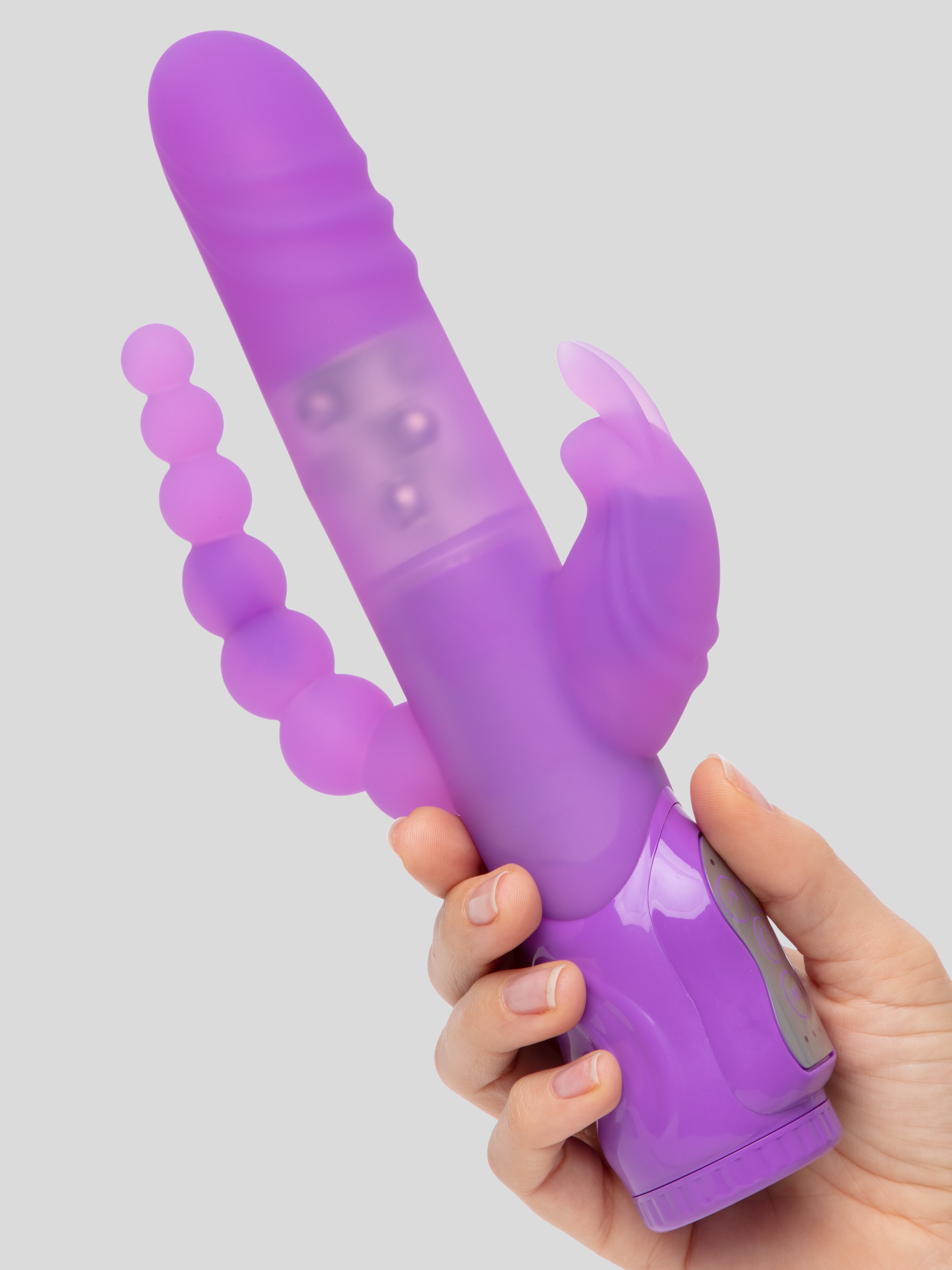 Lovehoney Dream Rabbit Rechargeable Silicone Triple Rabbit Vibrator, Purple, hi-res